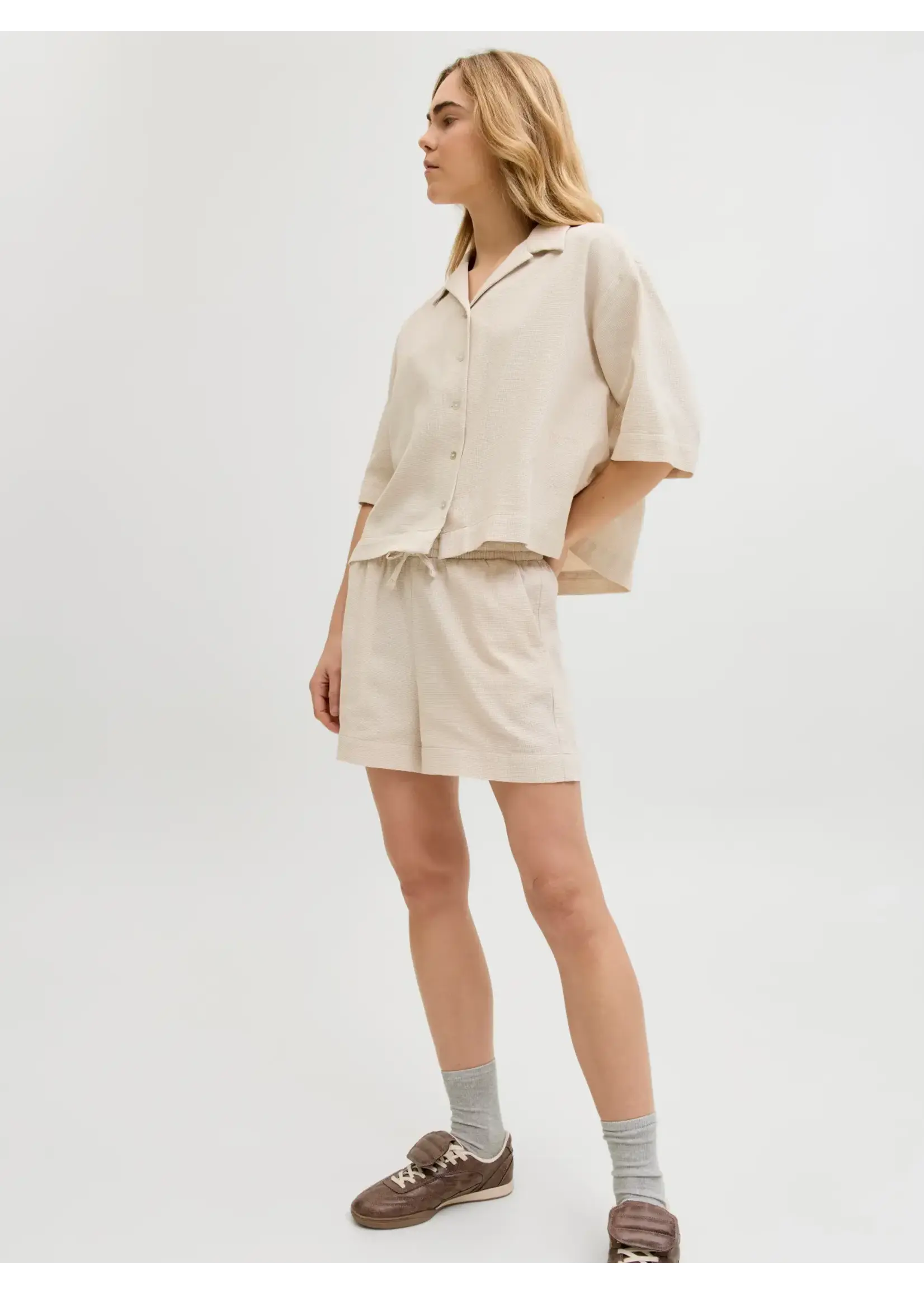 JJXX JXGLOBAL WAFFLE SHORTS WVN MOONBEAN