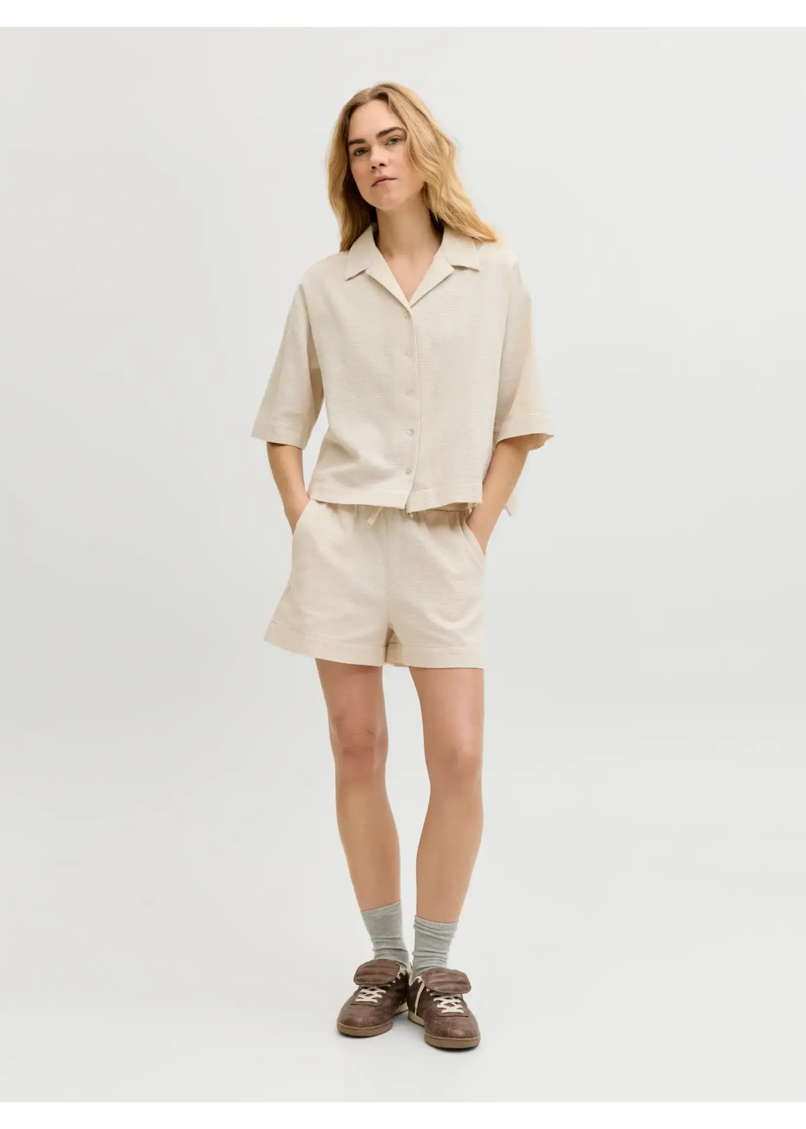 JJXX JXGLOBAL WAFFLE SHORTS WVN MOONBEAN