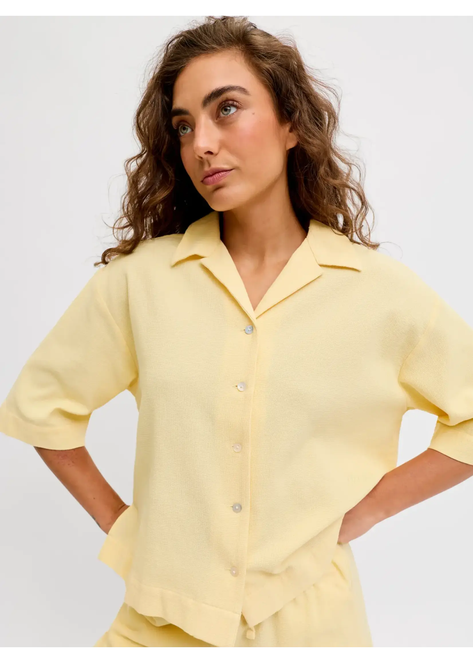 JJXX JXGLOBAL WAFFLE 3/4 RESORT SHIRT WVN SUNLIGHT