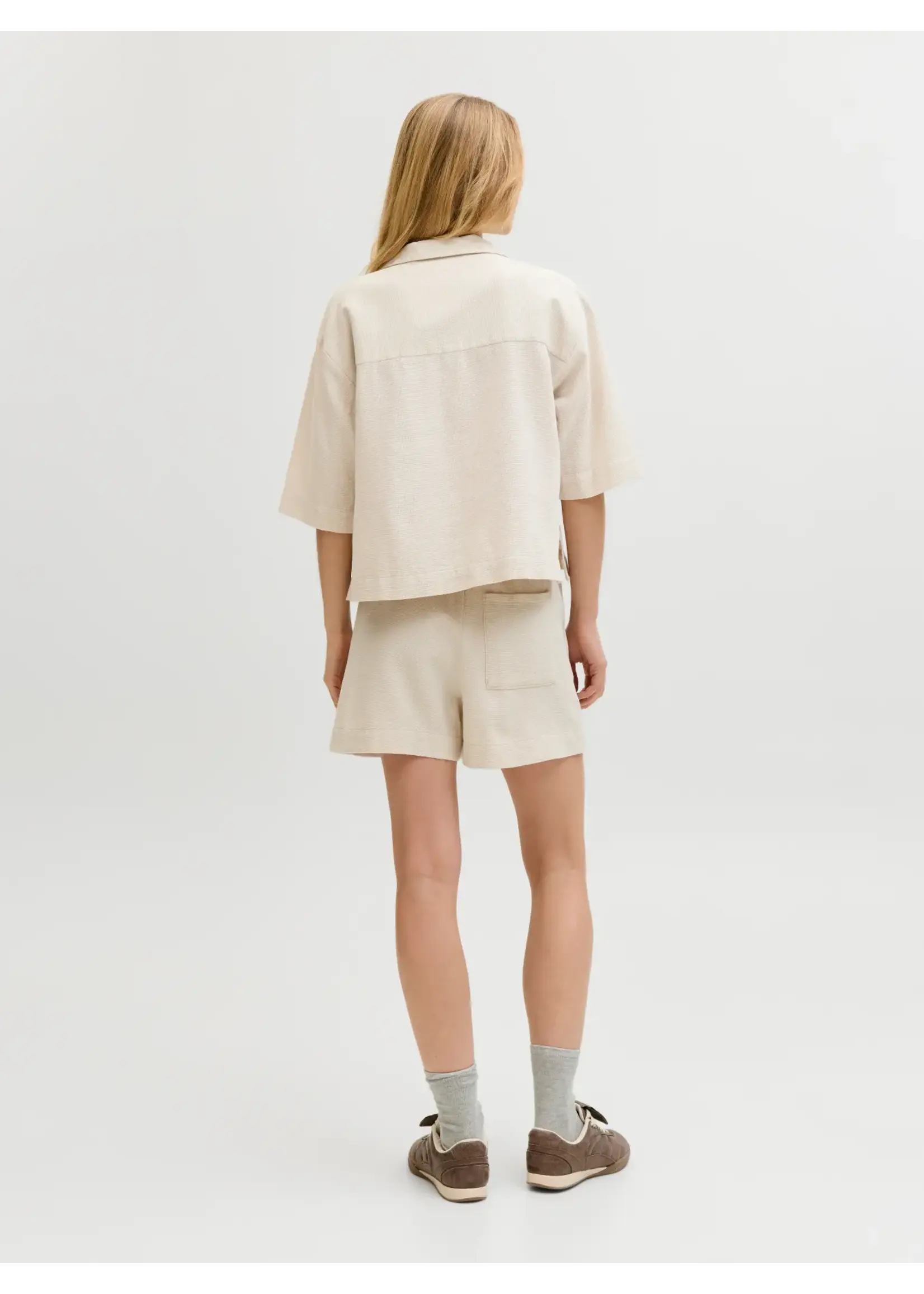 JJXX JXGLOBAL WAFFLE 3/4 RESORT SHIRT WVN MOONBEAN