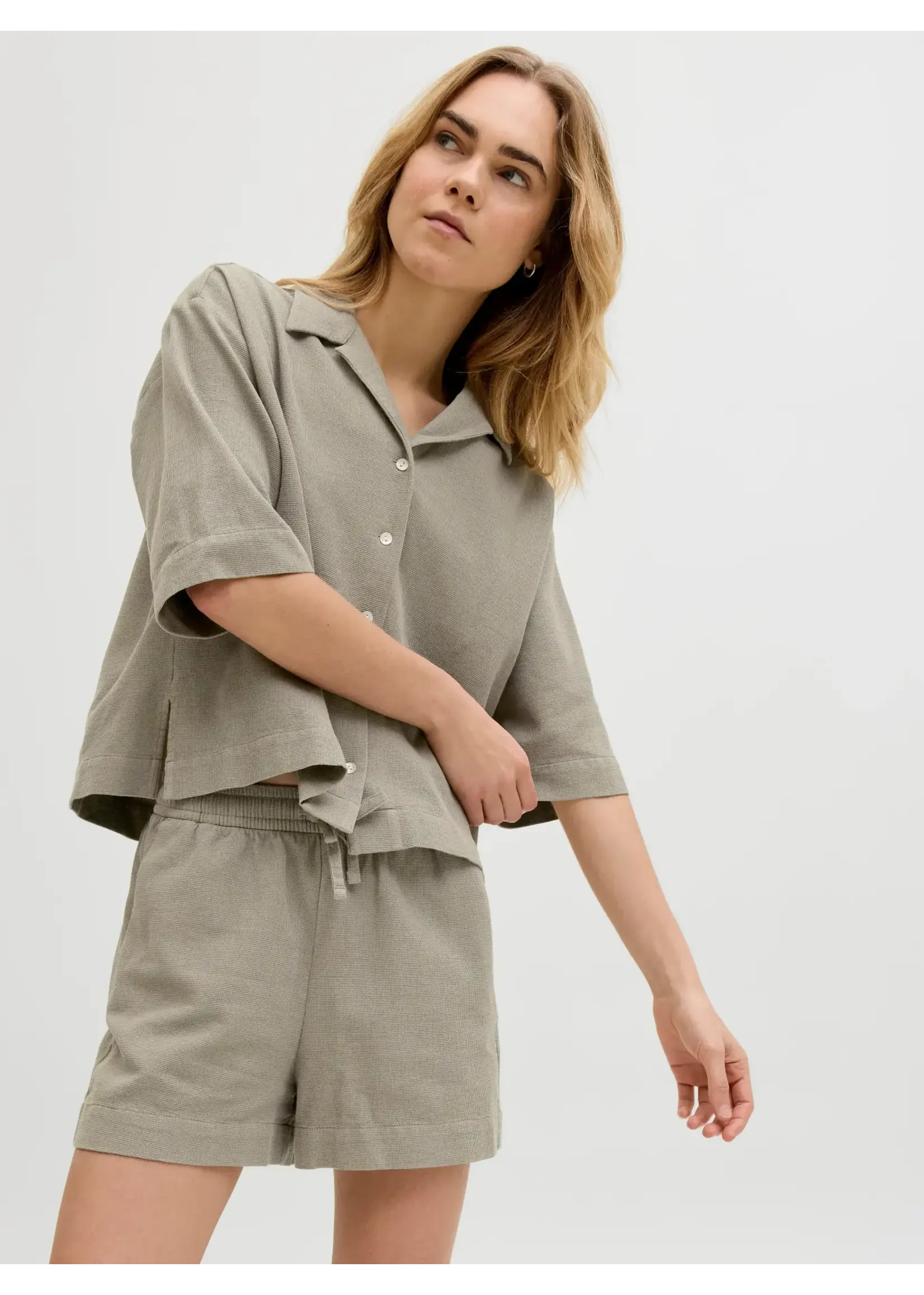 JJXX JXGLOBAL WAFFLE 3/4 RESORT SHIRT WVN