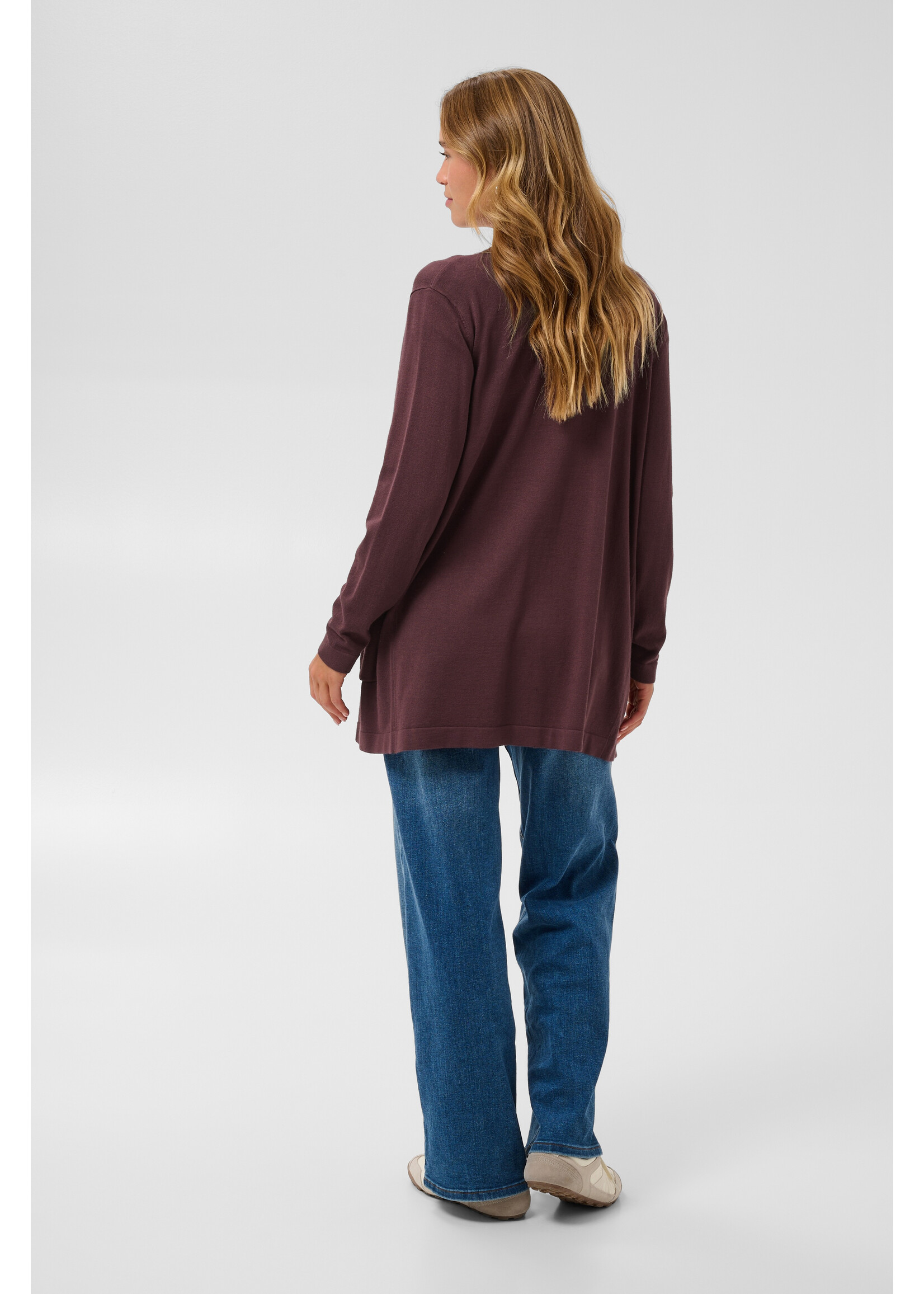 KAFFE KALIZZA LONG CARDIGAN FUDGE
