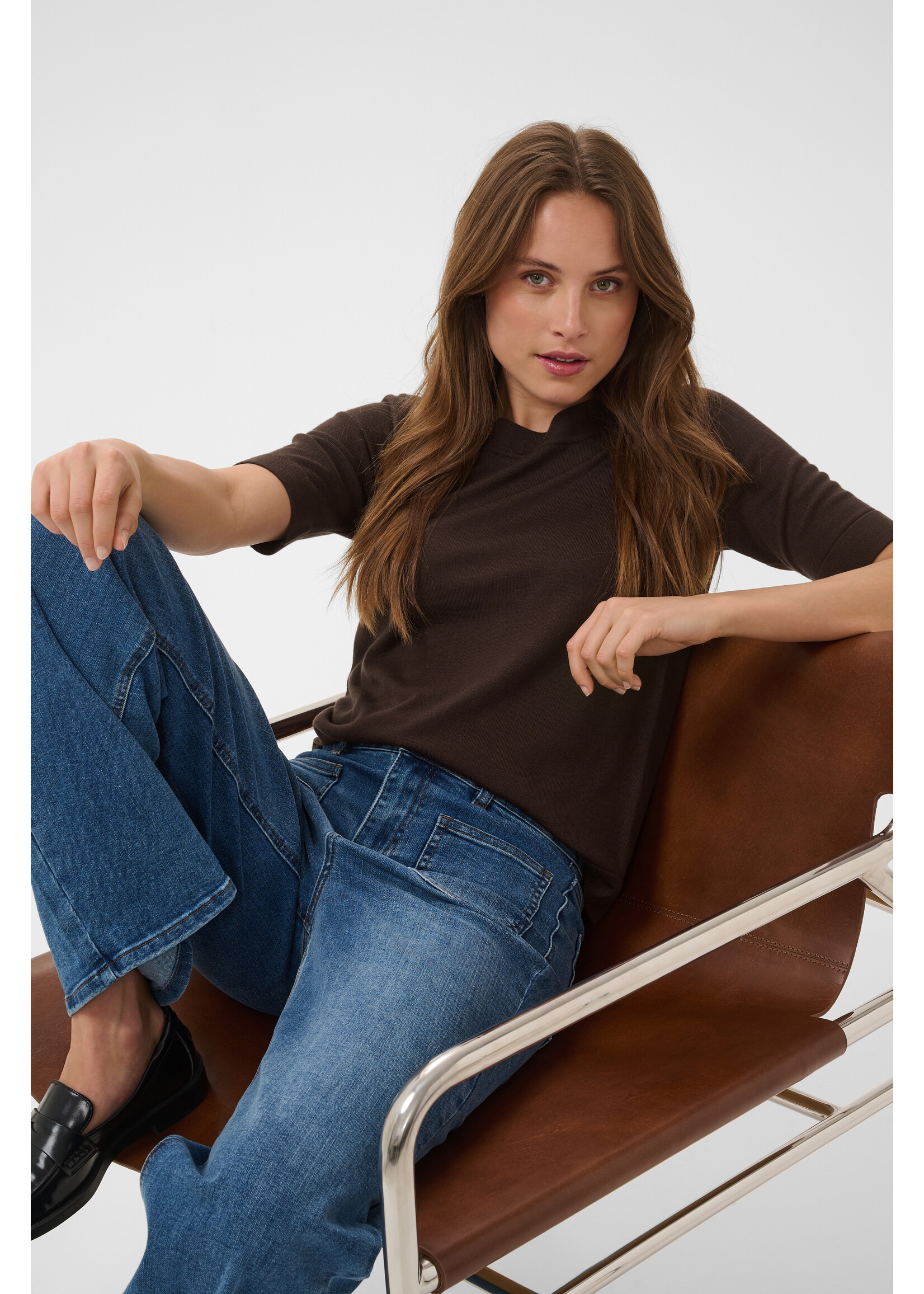KAFFE KALIZZA BOATNECK SOLID PULLOVER