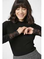 KAFFE KAOMI TURTLENECK T-SHIRT BLACK DEEP.