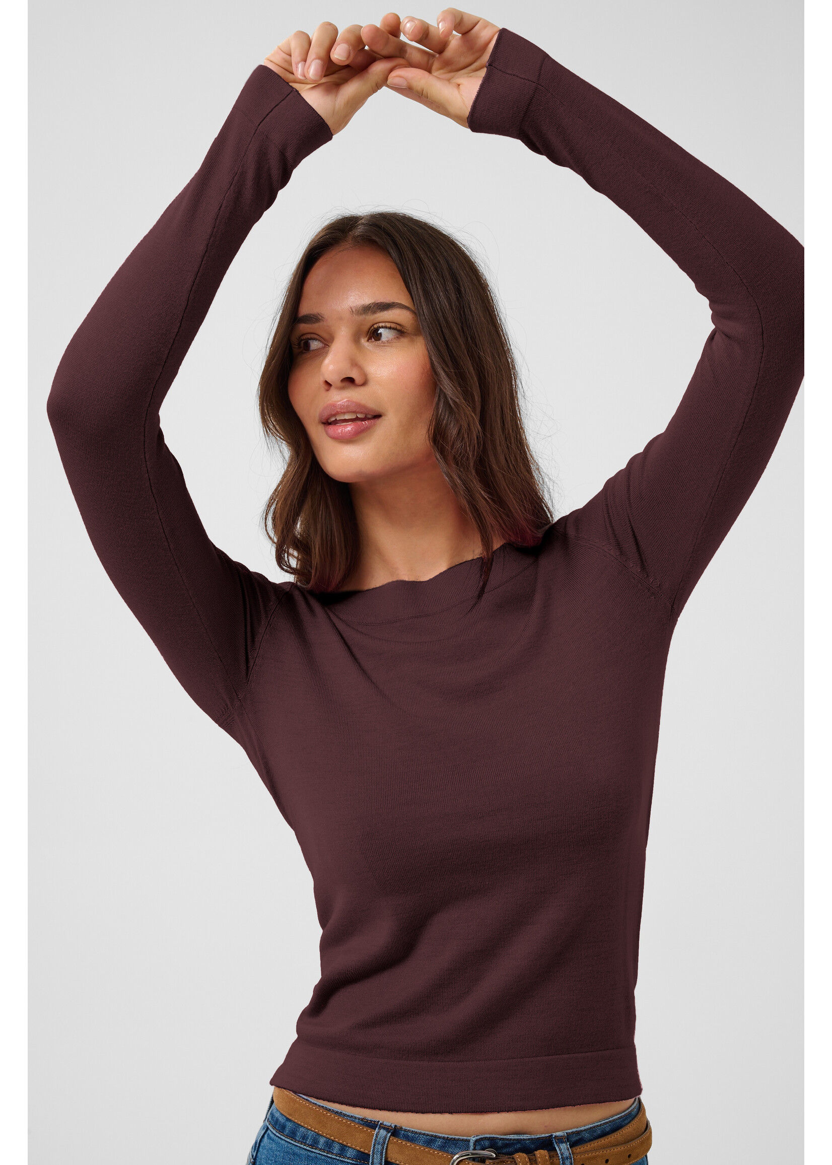 KAFFE KALIZZA KNIT PULLOVER FUDGE