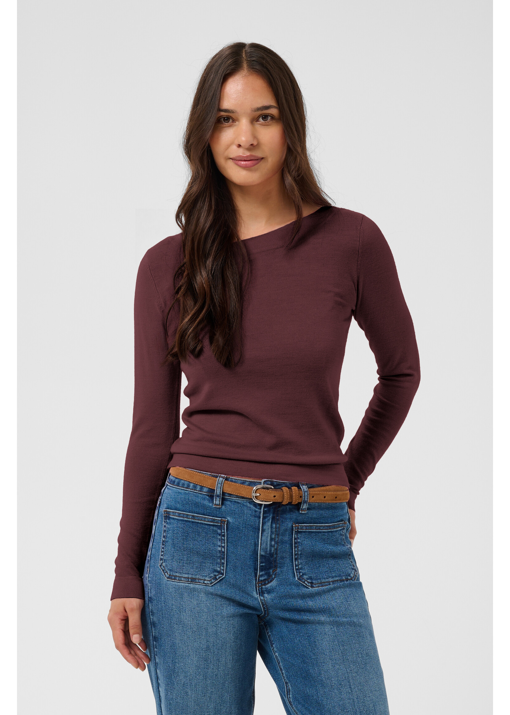 KAFFE KALIZZA KNIT PULLOVER FUDGE