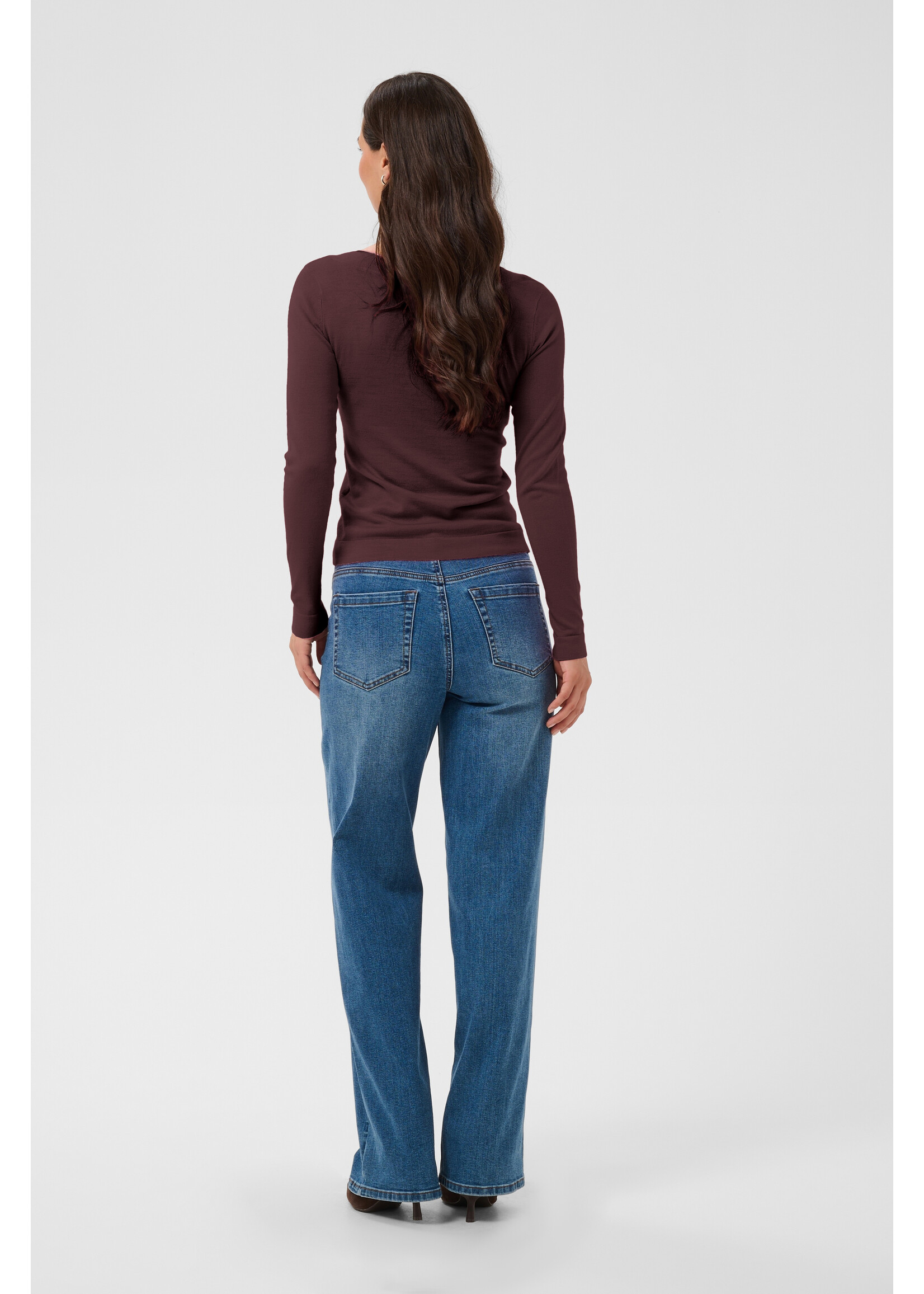 KAFFE KALIZZA KNIT PULLOVER FUDGE