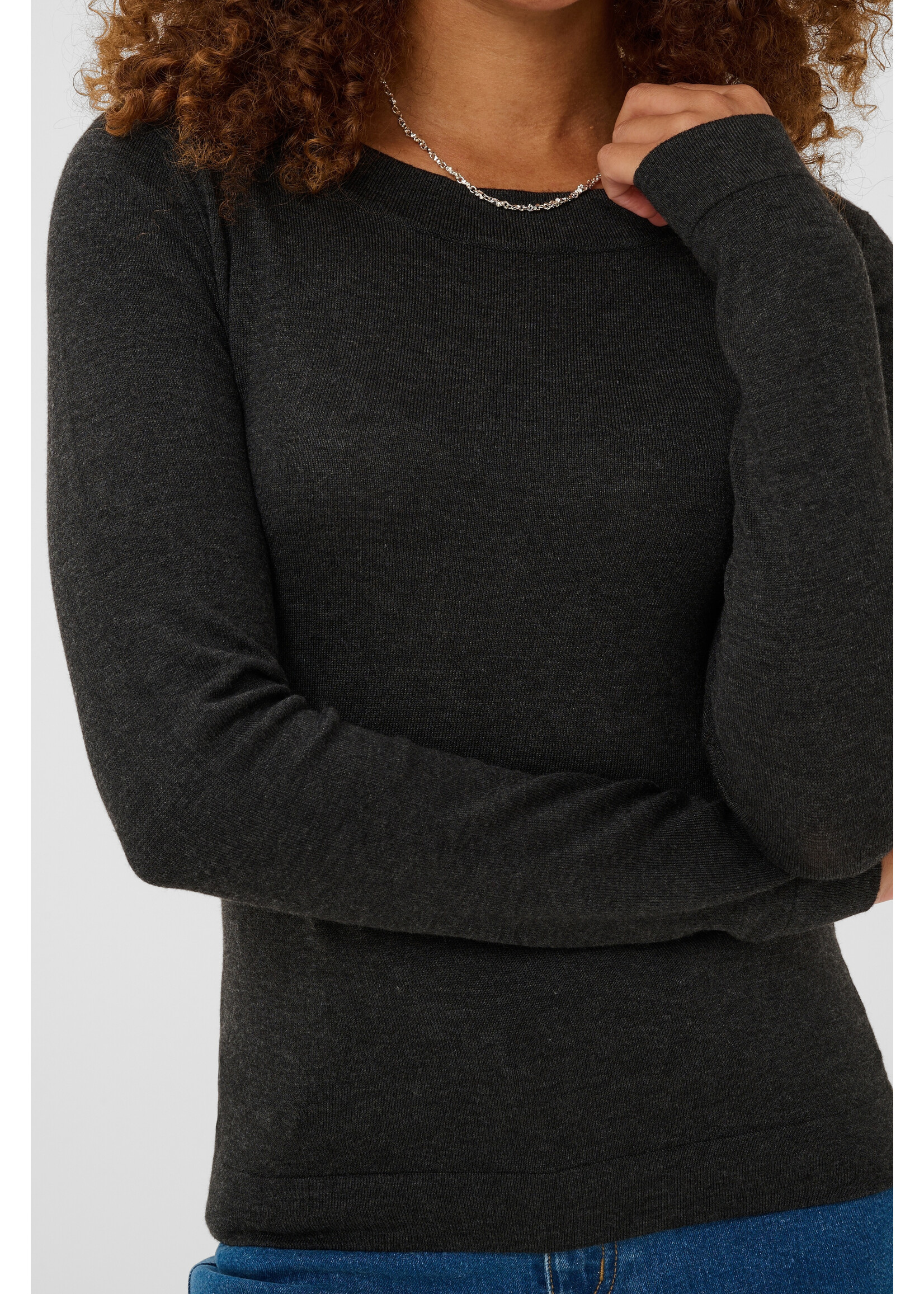 KAFFE KALIZZA KNIT PULLOVER DARK GREY MELANGE