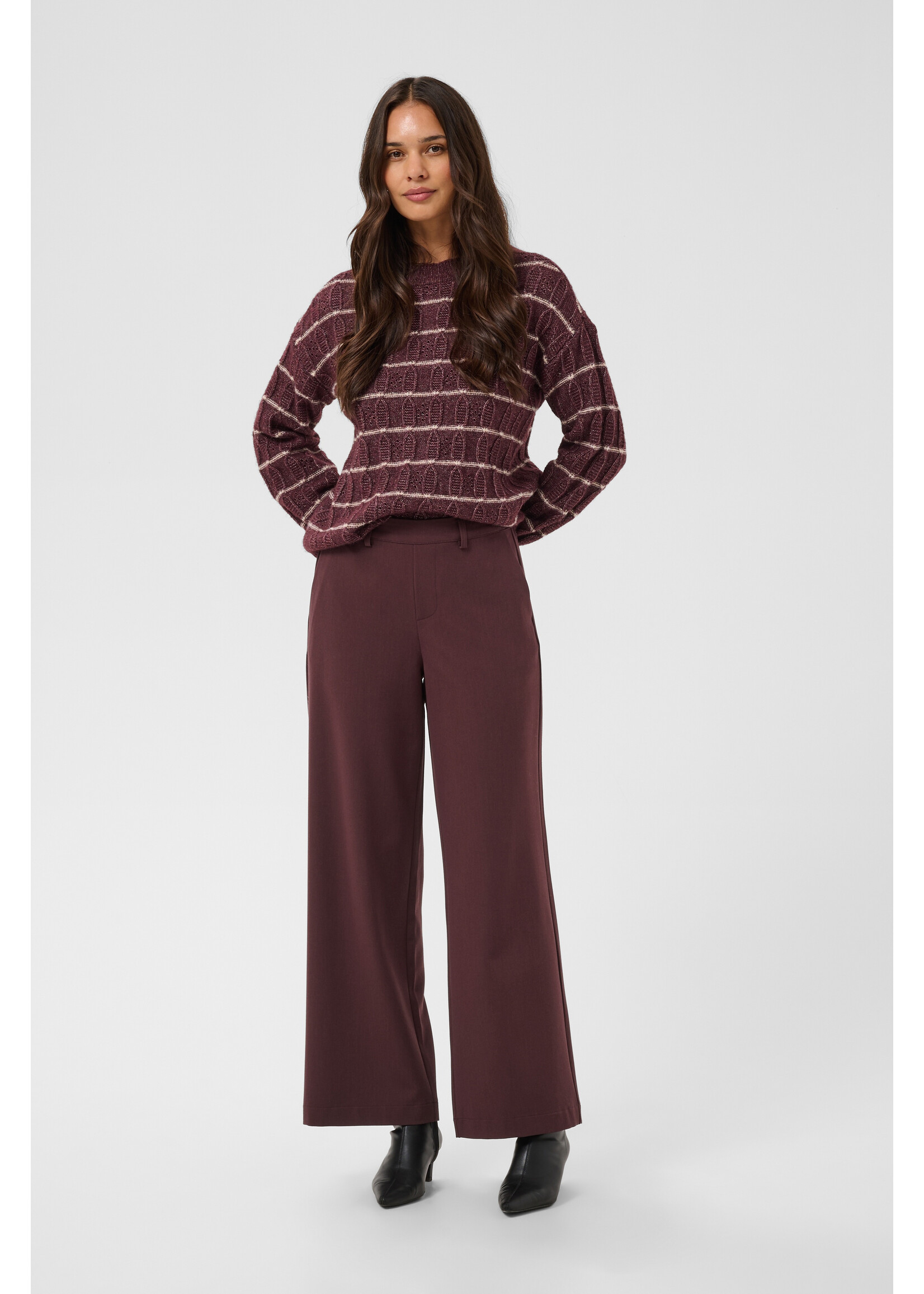 KAFFE KAVALLEY PANTS FUDGE