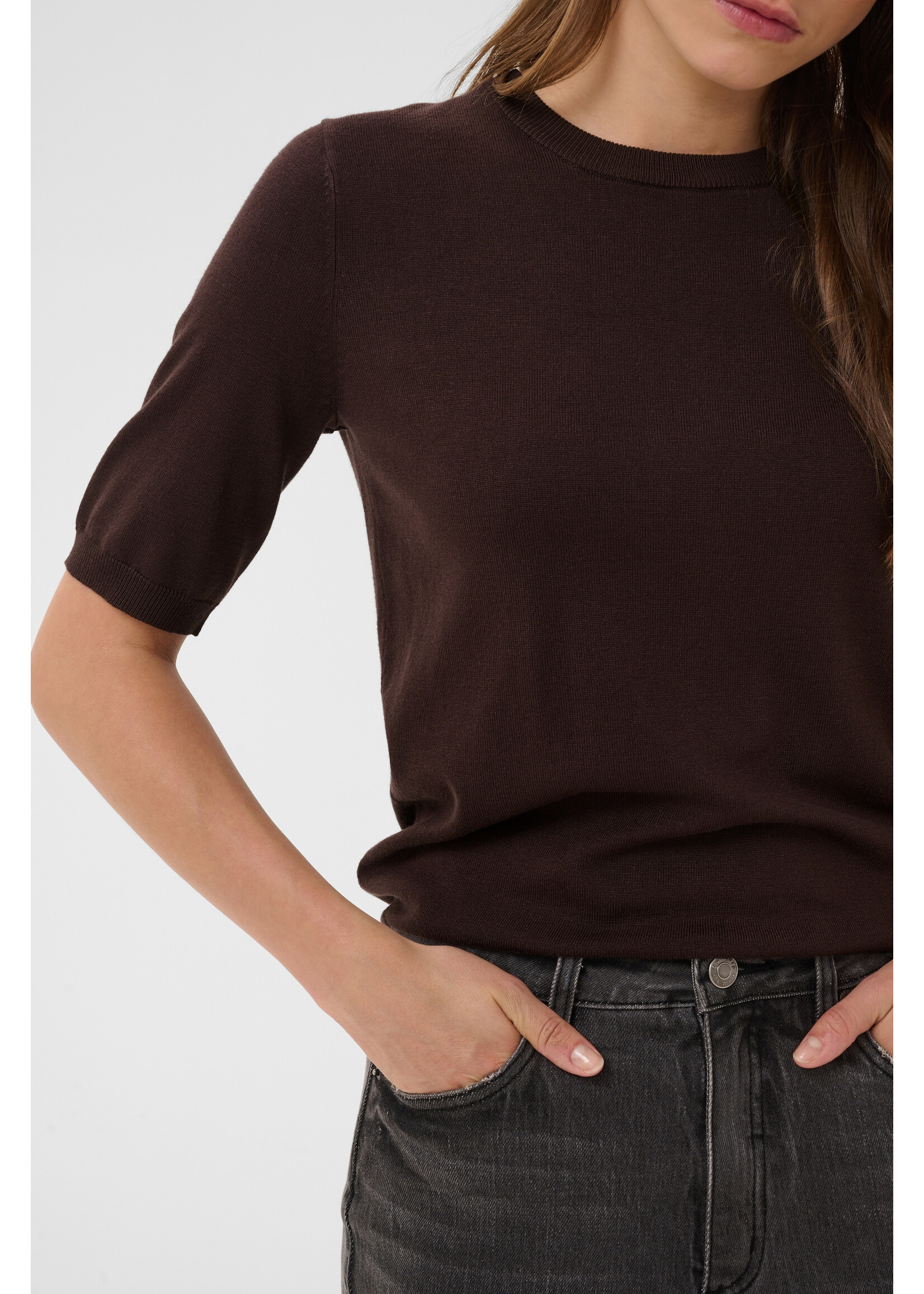 KAFFE KALIZZA O-NECK PULLOVER COFFEE BEAN