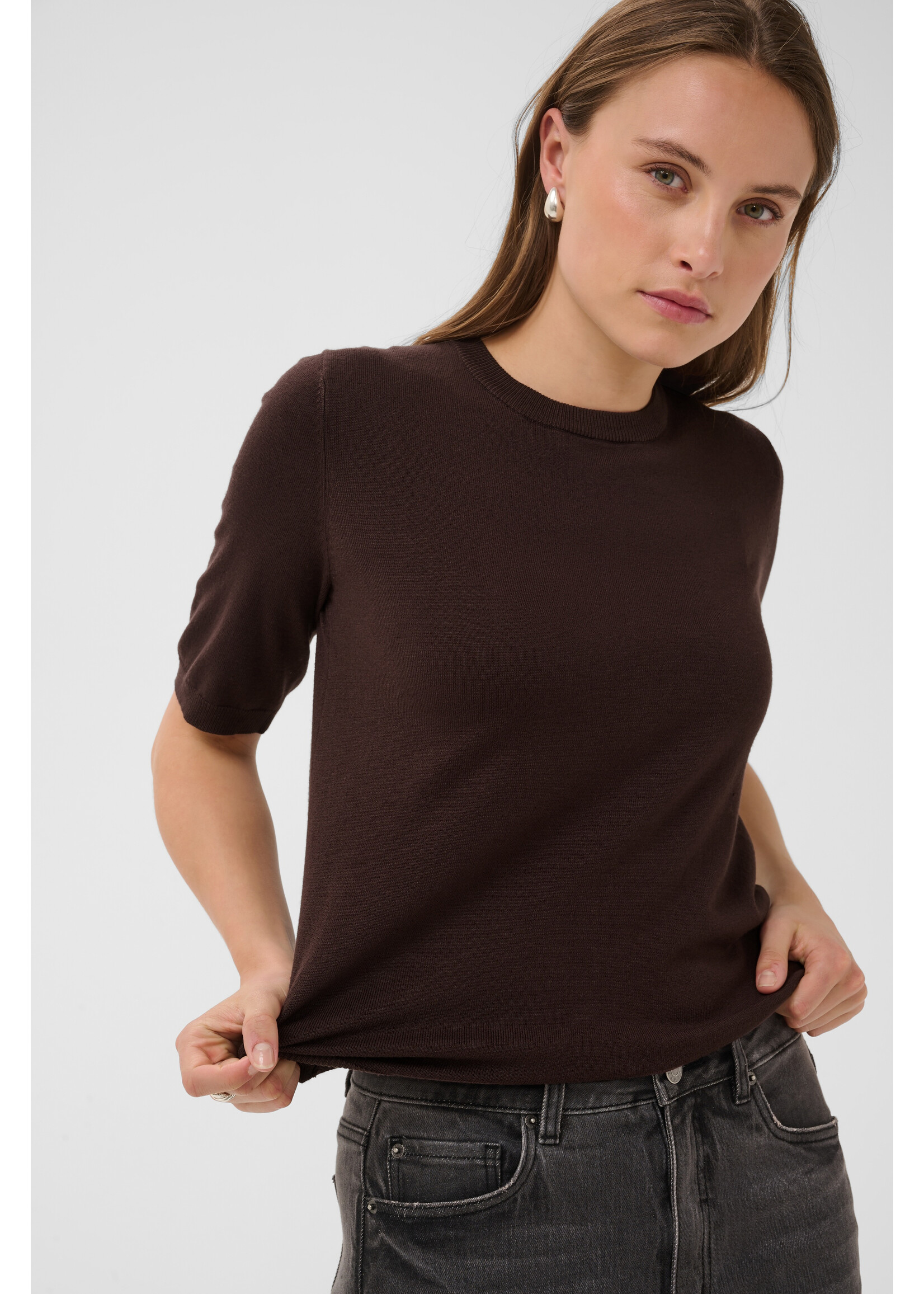 KAFFE KALIZZA O-NECK PULLOVER COFFEE BEAN