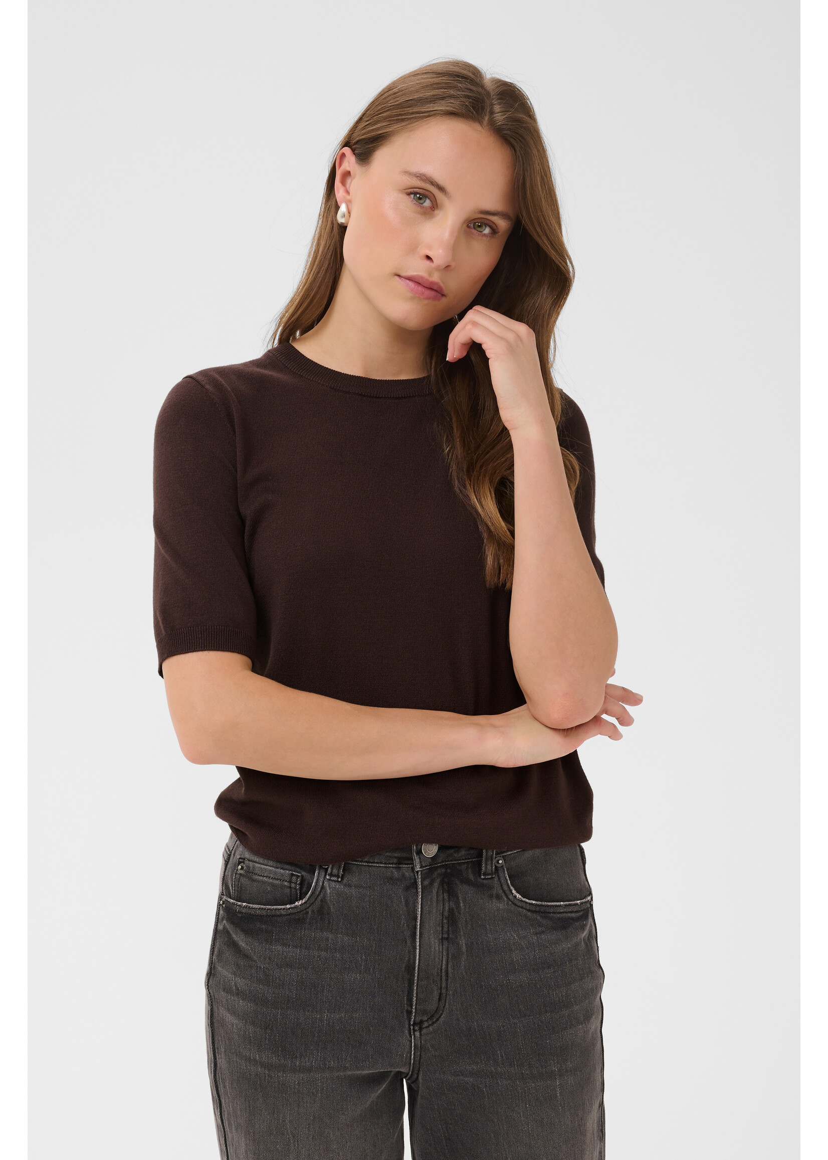 KAFFE KALIZZA O-NECK PULLOVER COFFEE BEAN
