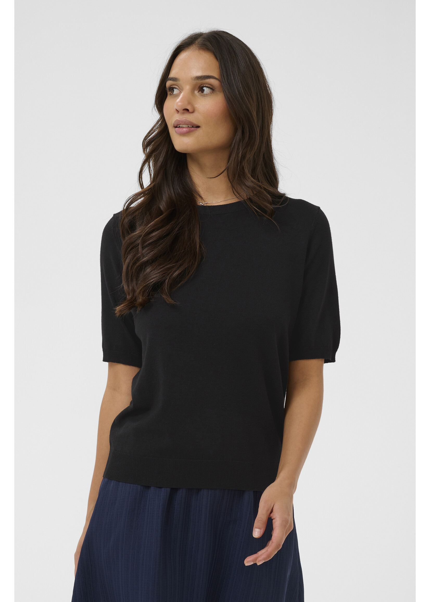 KAFFE KALIZZA O-NECK PULLOVER BLACK DEEEP