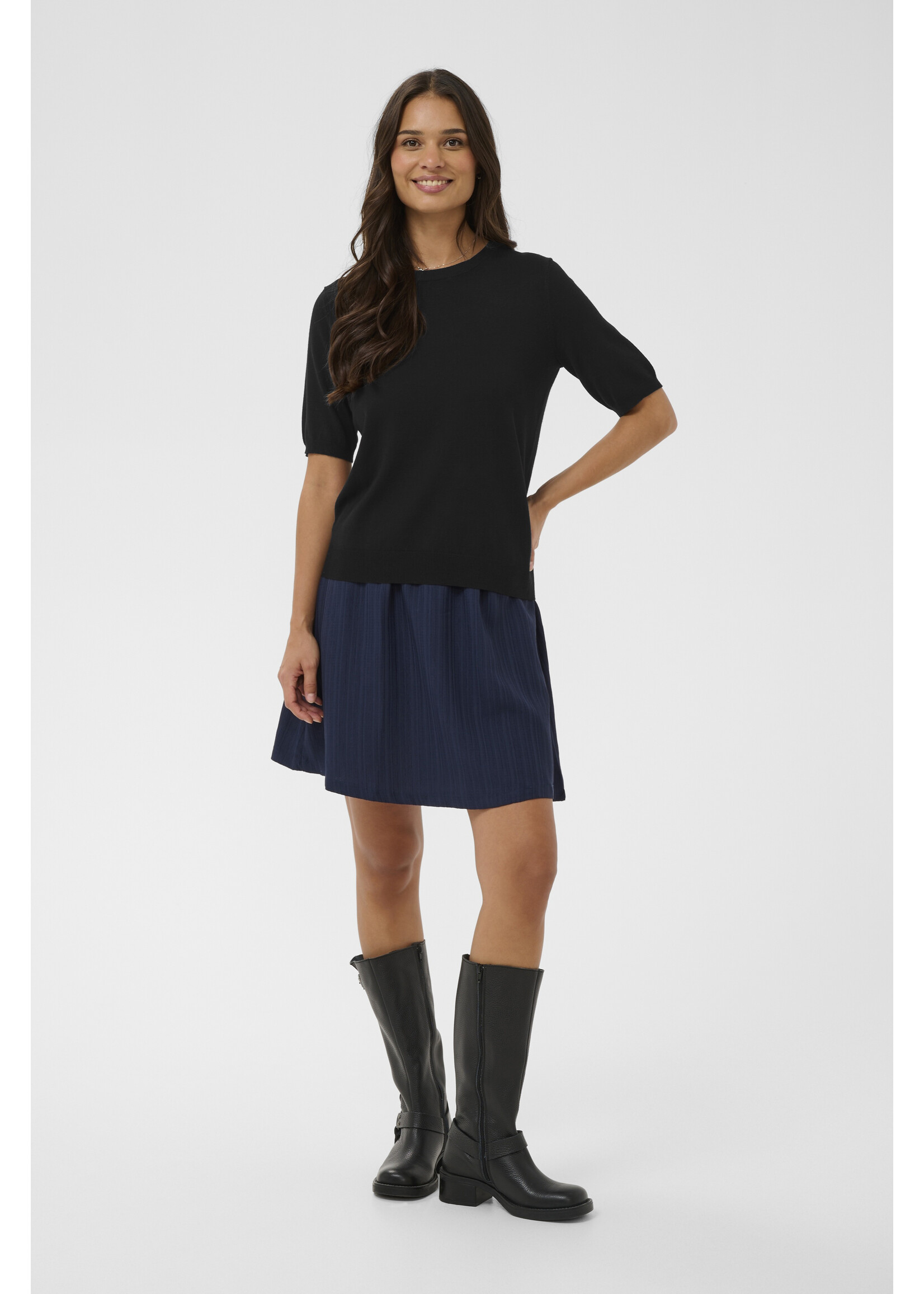 KAFFE KALIZZA O-NECK PULLOVER BLACK DEEEP