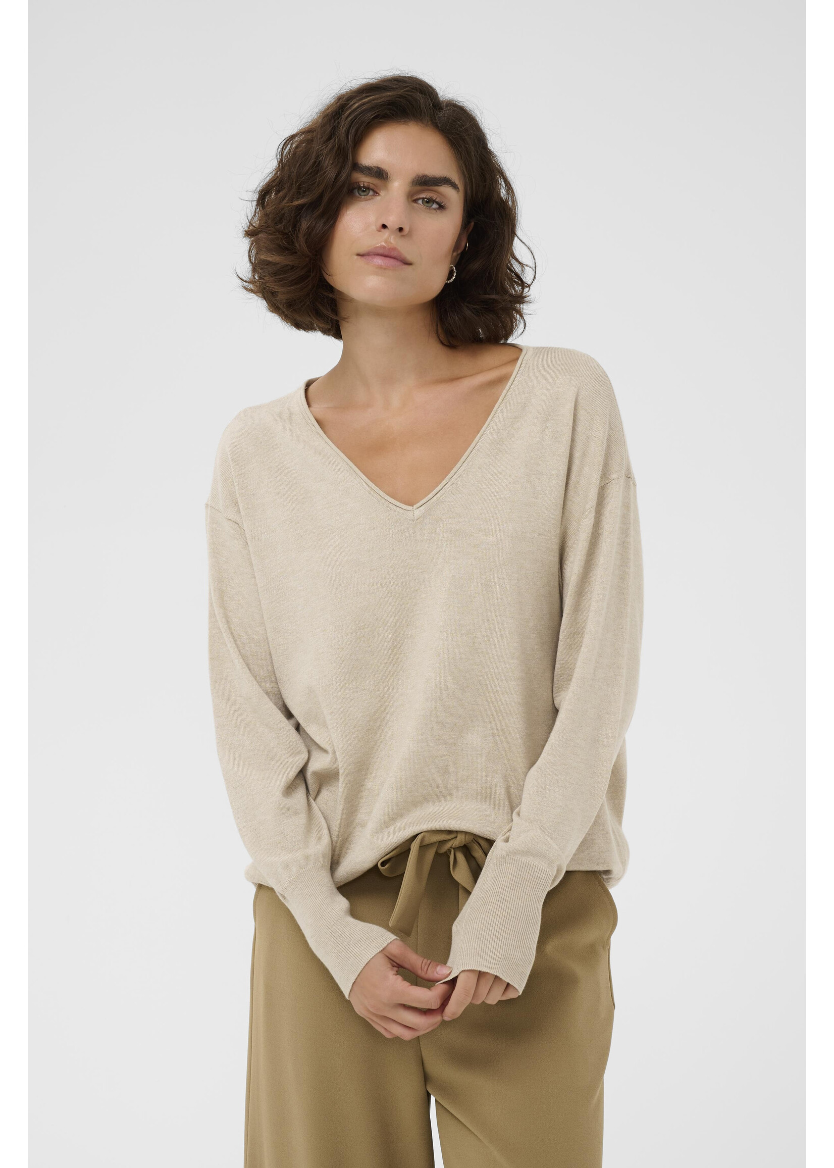 KAFFE KALIZZA MAI PULLOVER FEATHER GREY/MELANGE