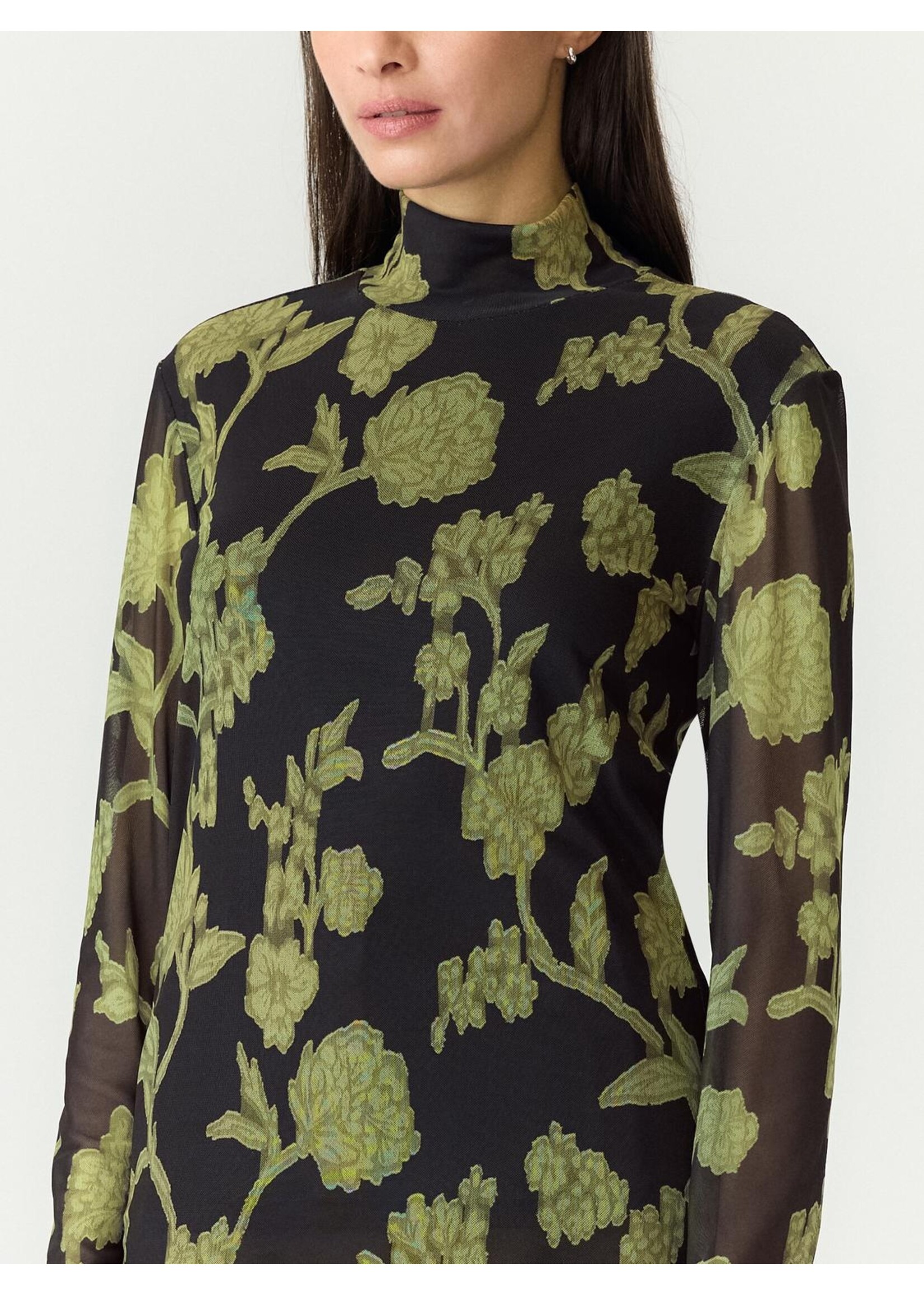 YAS YASSHAMA LS HIGH NECK MESH TOP
