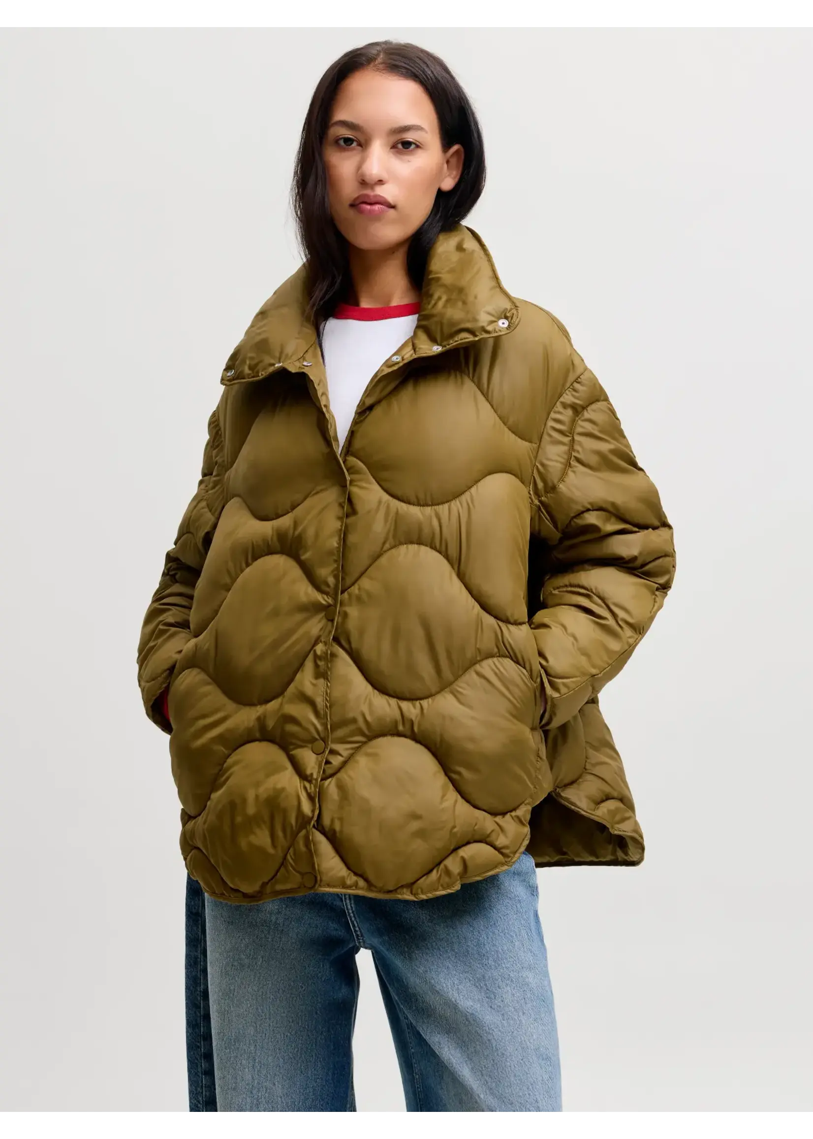 JJXX JXSTELLA SHINY QUILTED JACKET OTW SN FEATHER GRAY