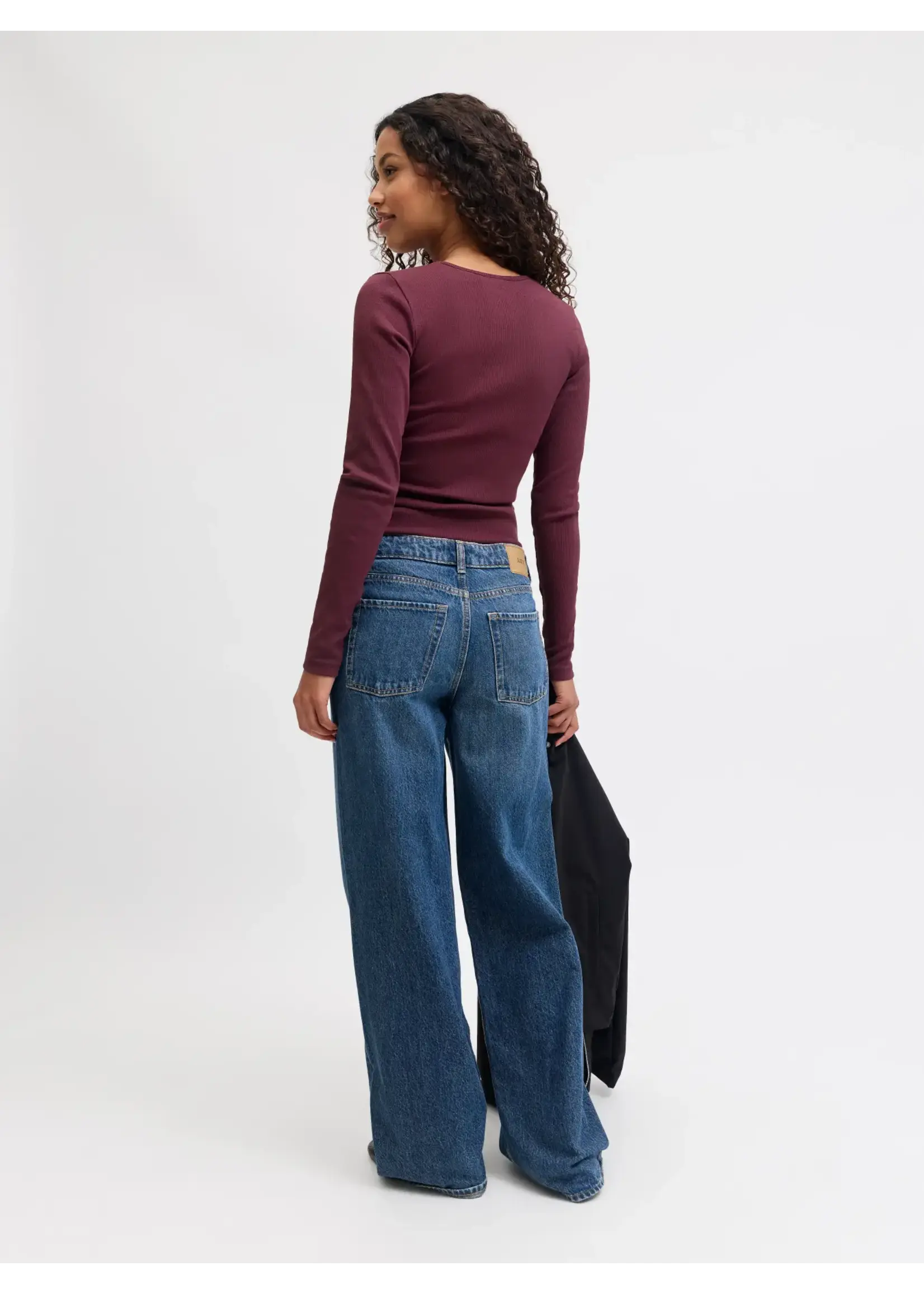 JJXX JXFREYA STR LS V-NECK TOP JRS NOOS WINETASTING