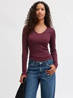 JJXX JXFREYA STR LS V-NECK TOP JRS NOOS WINETASTING