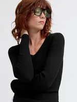 JJXX JXFREYA STR LS V-NECK TOP JRS NOOS BLACK