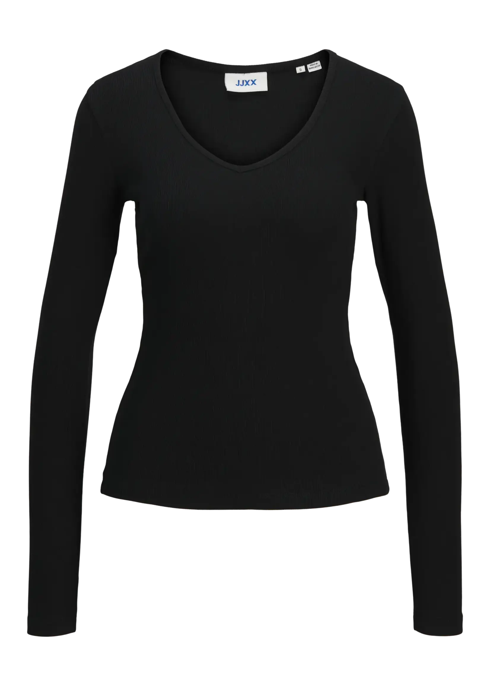 JJXX JXFREYA STR LS V-NECK TOP JRS NOOS BLACK