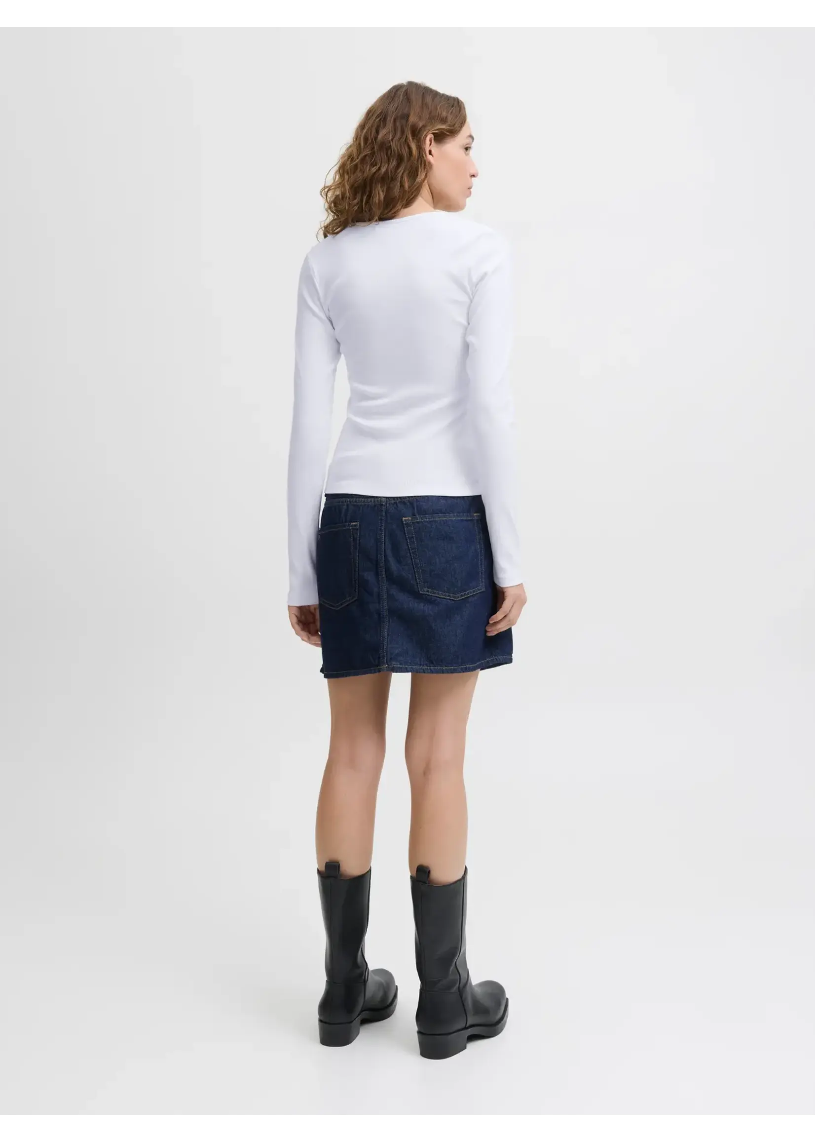 JJXX JXFREYA STR LS V-NECK TOP JRS NOOS WHITE