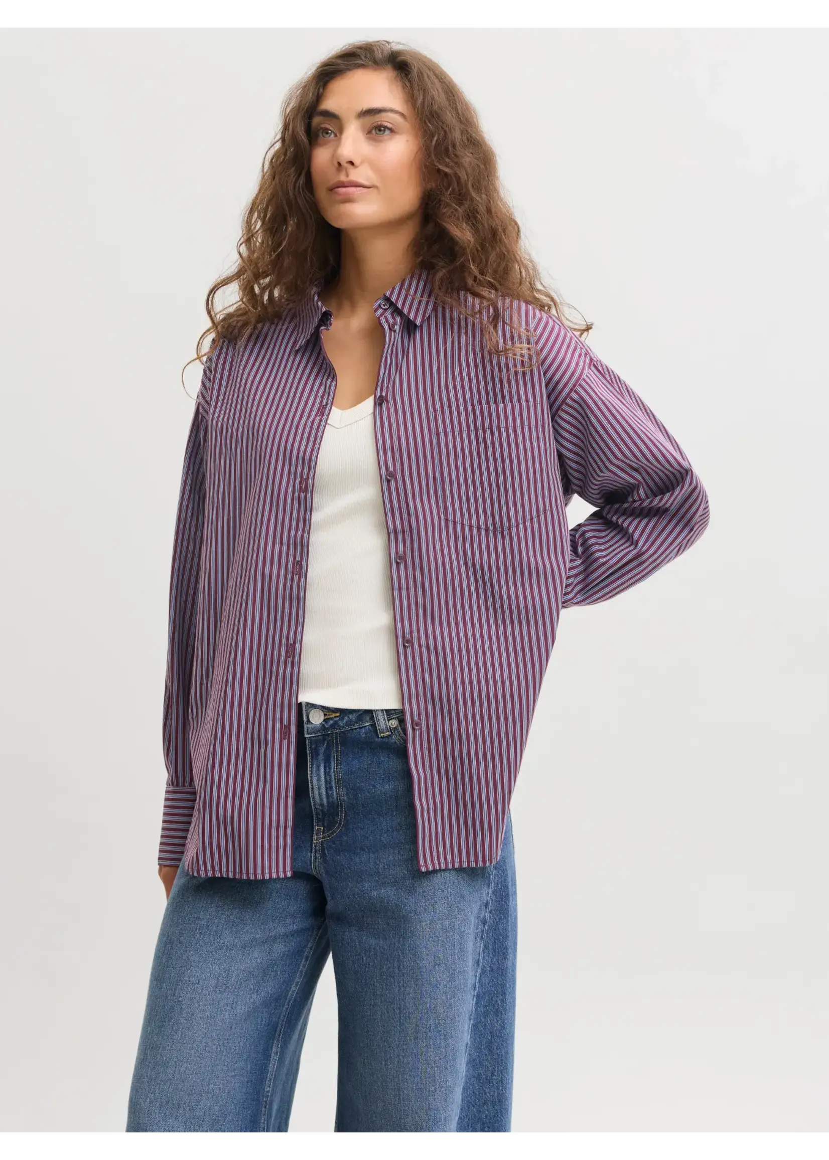 JJXX JXJAMIE LS RELAXED POPLIN SHIRT WVN MARINE BLUE