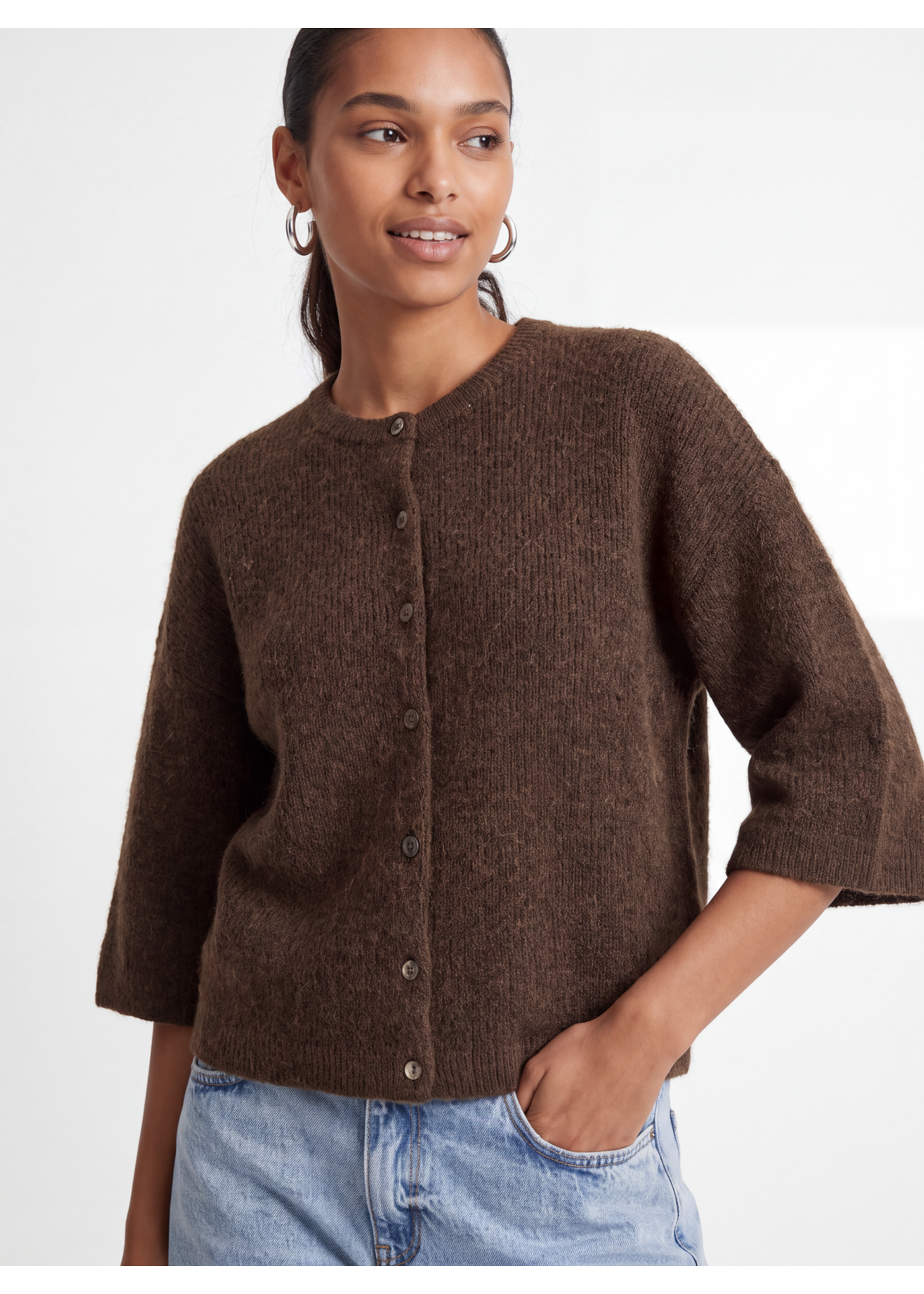 JJXX JXEVI SS CARDIGAN KNIT DEMITASSE