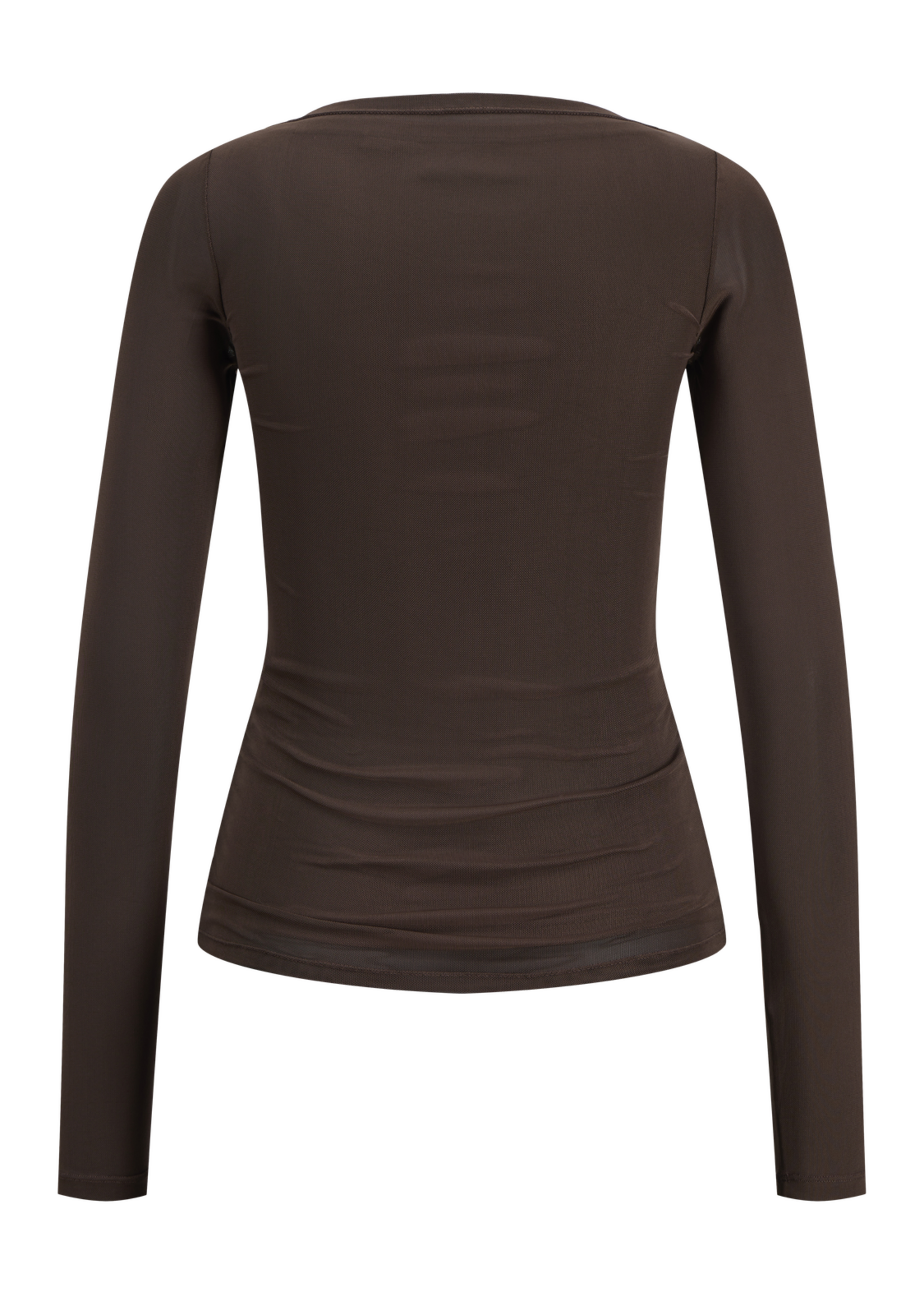 JJXX JXMINNA MESH LS BOATNECK TOP BROWN