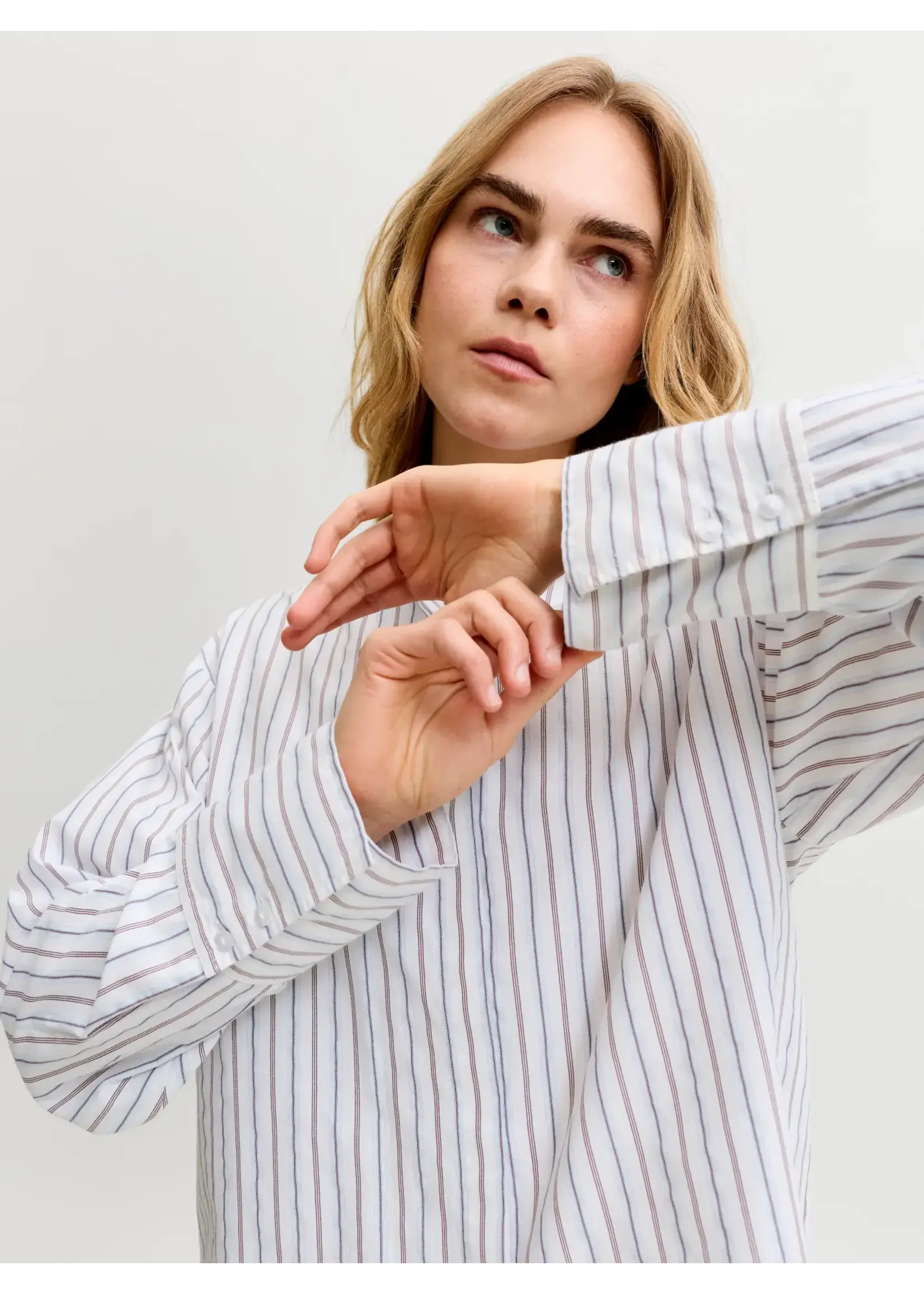 JJXX JXCARO POPLIN LS RLX SHIRT WVN NOOS BLANC/WINETASTING