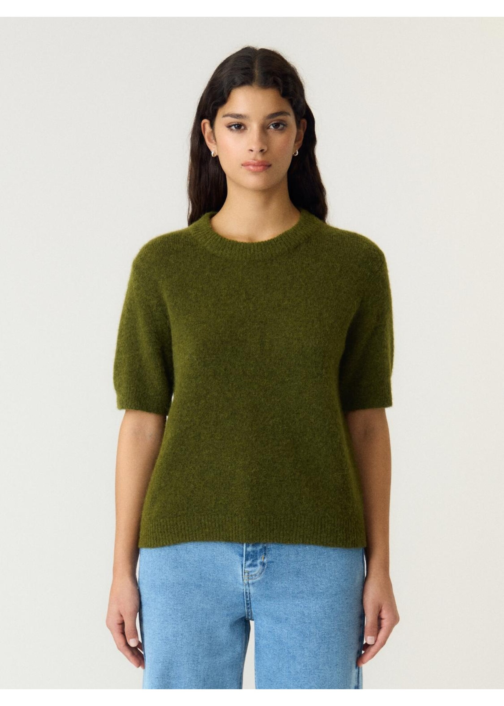 YAS YASJOHI SS WOOL BLEND PULLOVER S. NOOS FIR GREEN