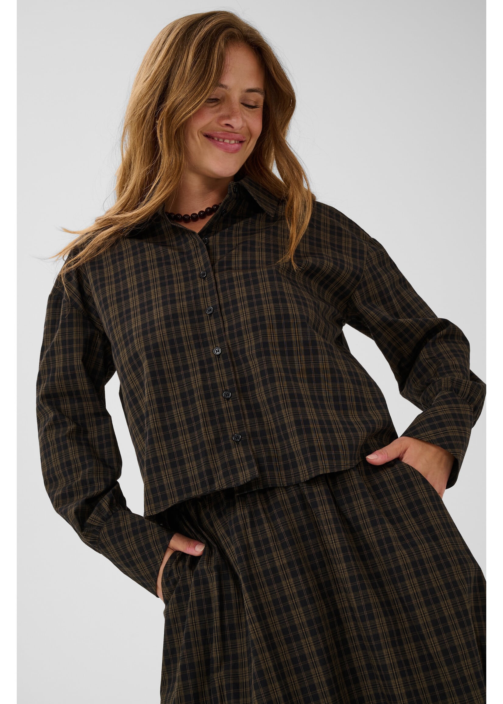KAFFE KAHELIE CHECK SHIRT BLACK