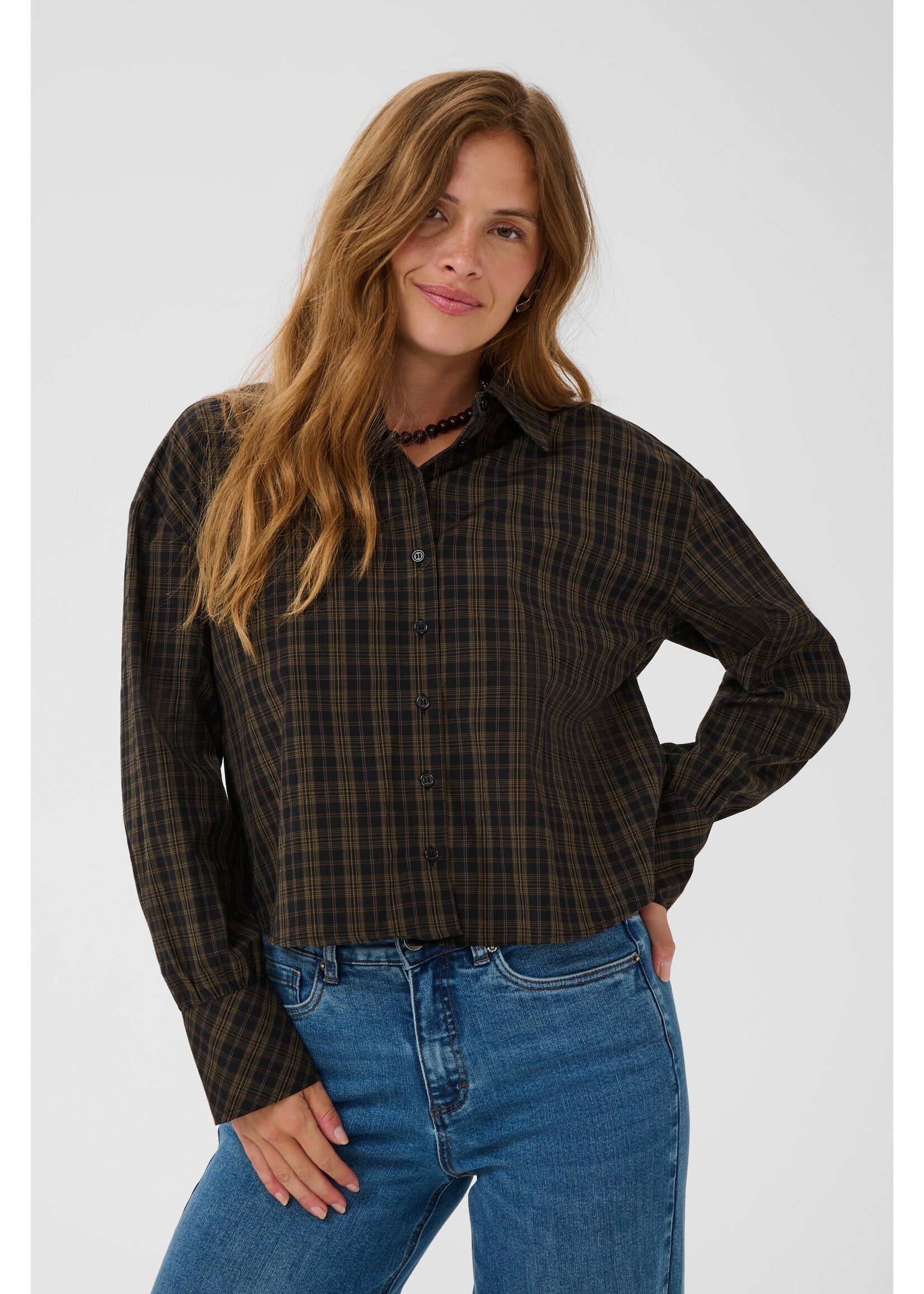 KAFFE KAHELIE CHECK SHIRT BLACK