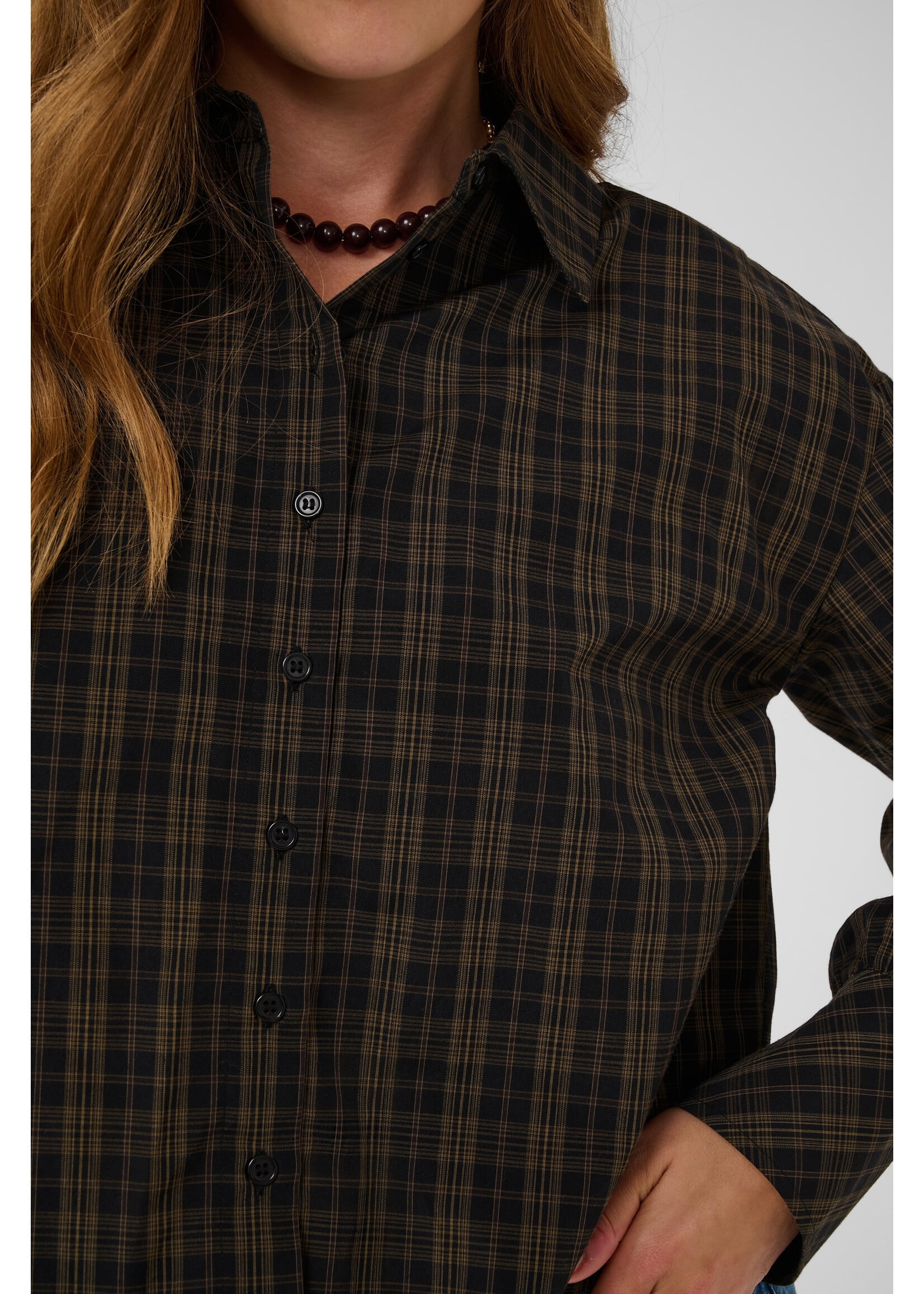 KAFFE KAHELIE CHECK SHIRT BLACK