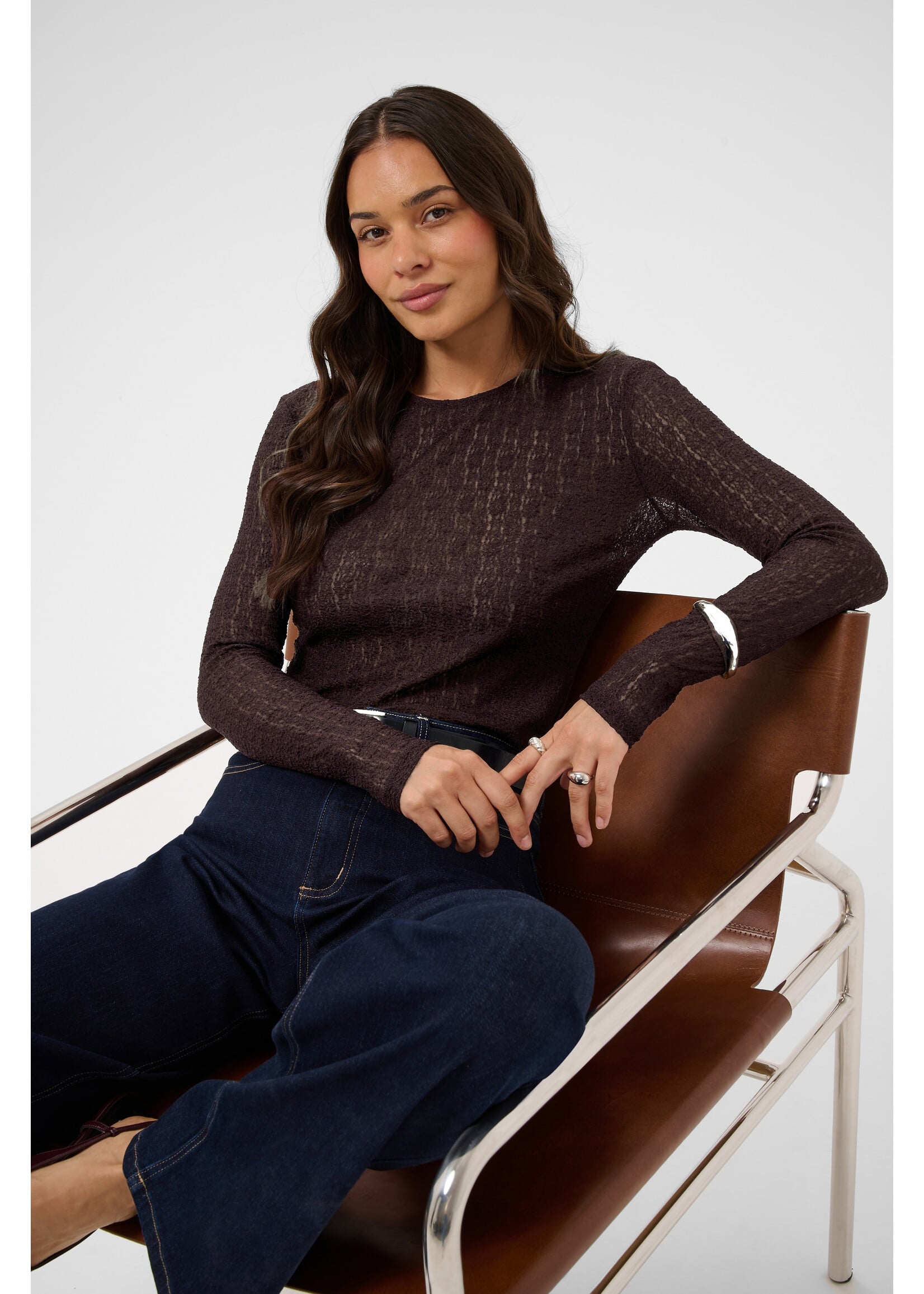 KAFFE KAALLISON T-SHIRT FUDGE