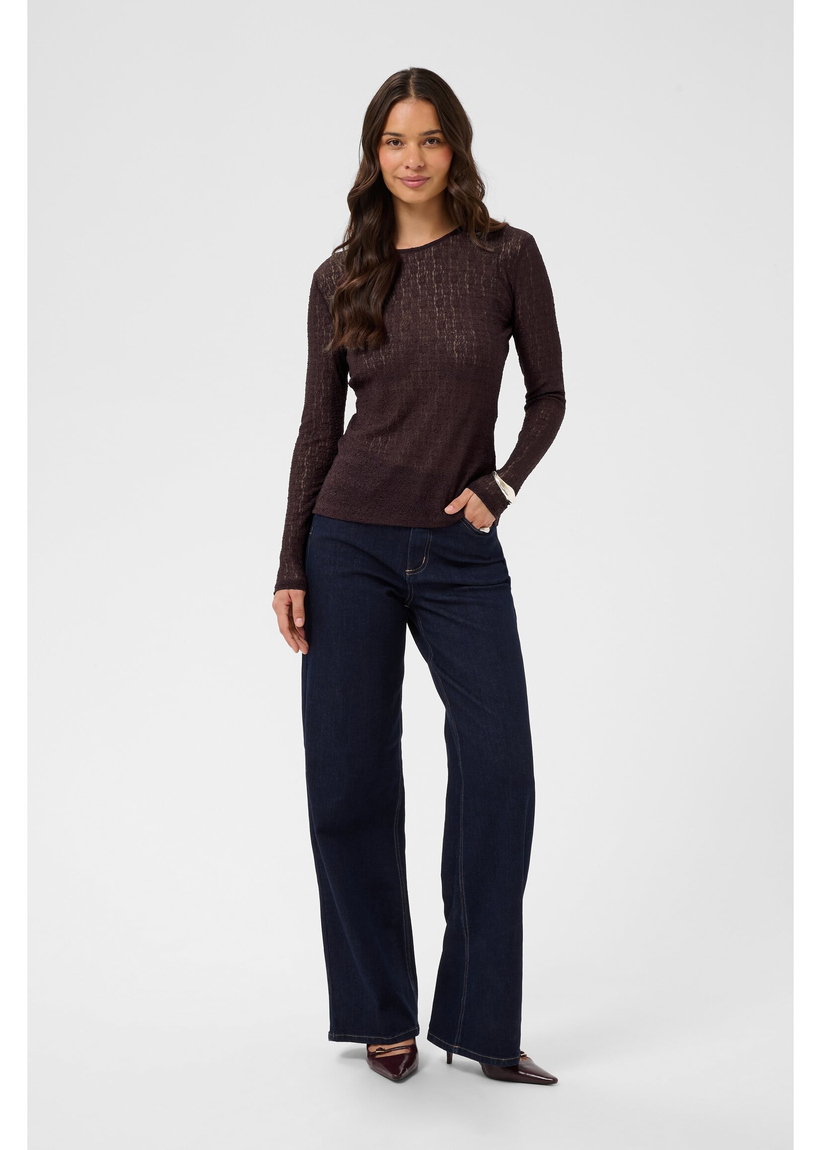 KAFFE KAALLISON T-SHIRT FUDGE