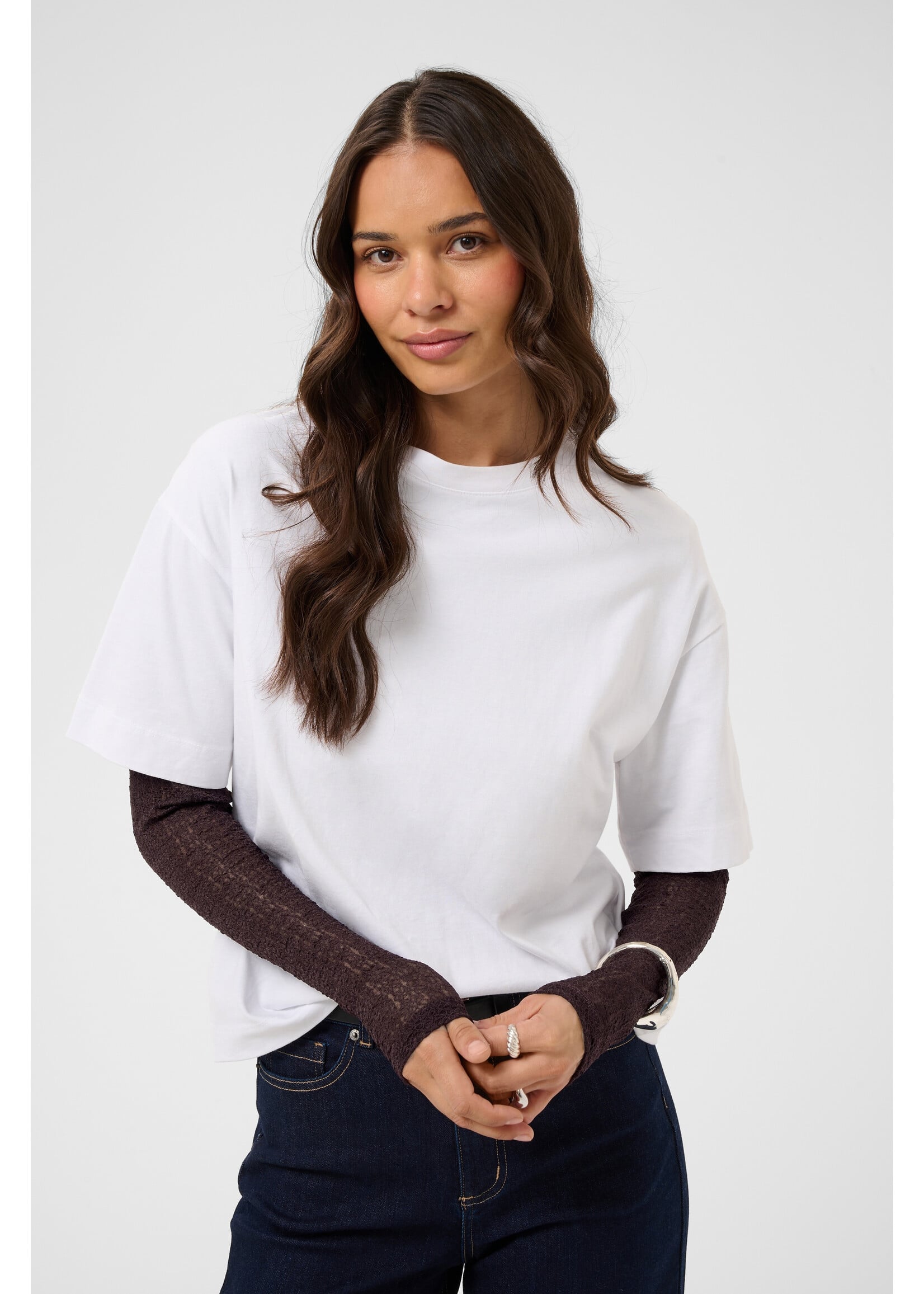 KAFFE KAALLISON T-SHIRT FUDGE