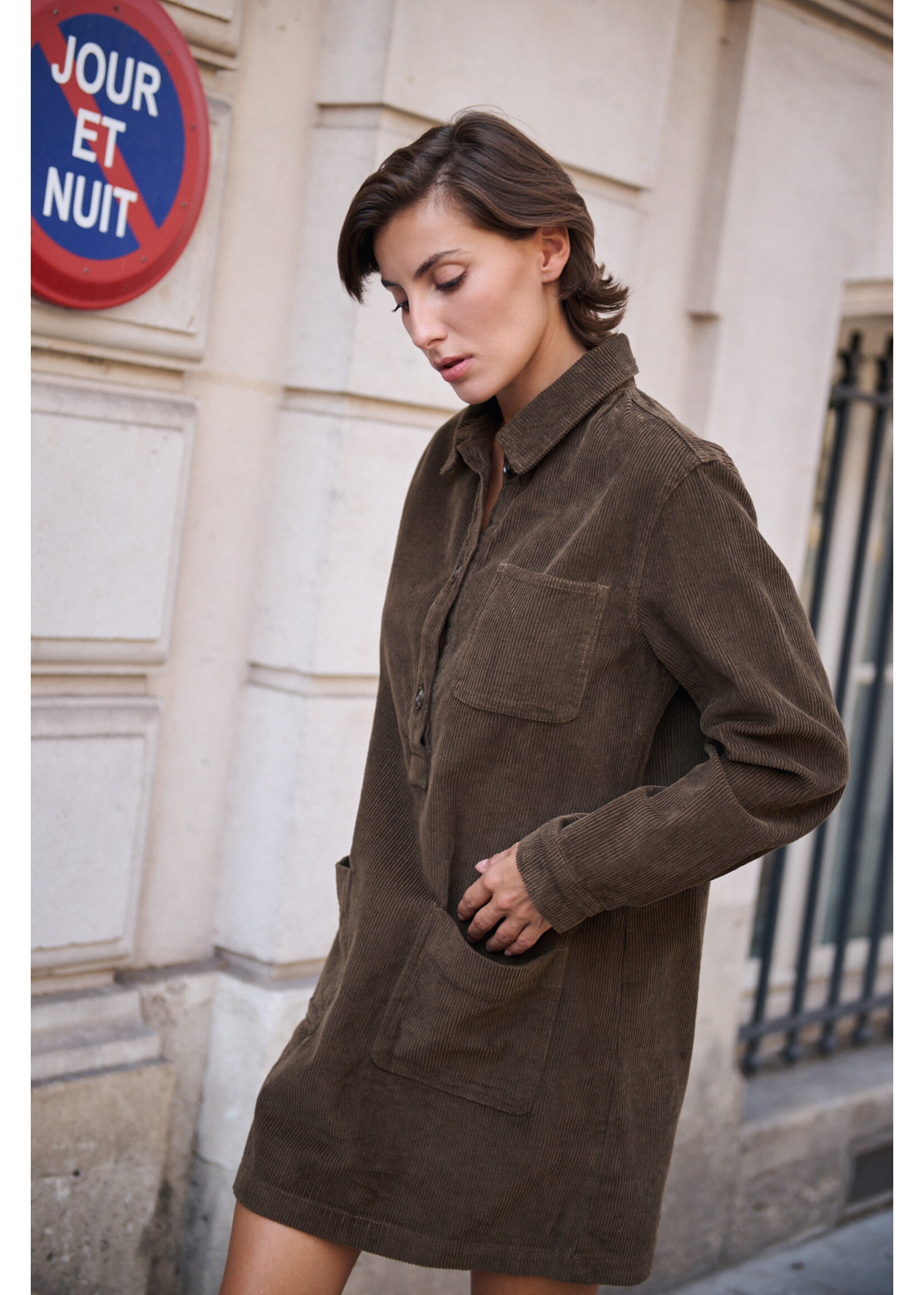 SUPERBUSY DRESS CORDUROY CLARISSE BROWN