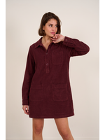 SUPERBUSY DRESS CORDUROY CLARISSE BORDEAUX