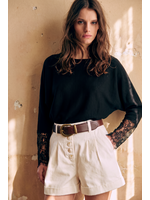 SUPERBUSY JUMPER MANON SLEEVE DENTELLE BLACK