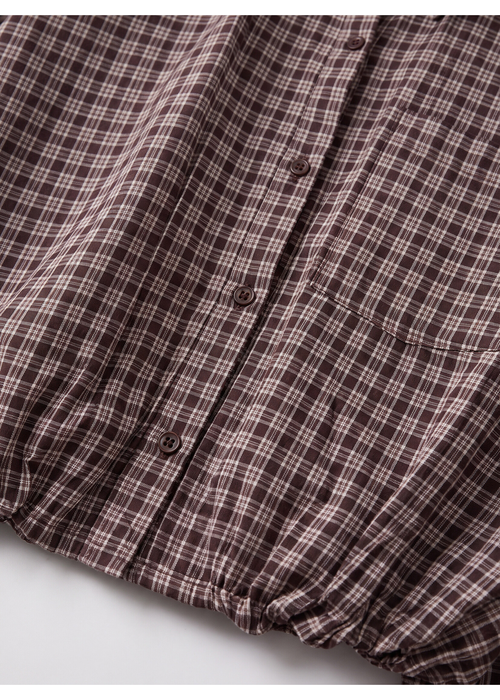 SUPERBUSY SHORT BALOON MINI CHECKS BROWN