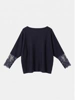 SUPERBUSY JUMPER MANON SLEEVE DENTELLE MARINE