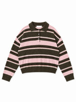 SUPERBUSY POLO JUMPER STRIPES ROXY PINK