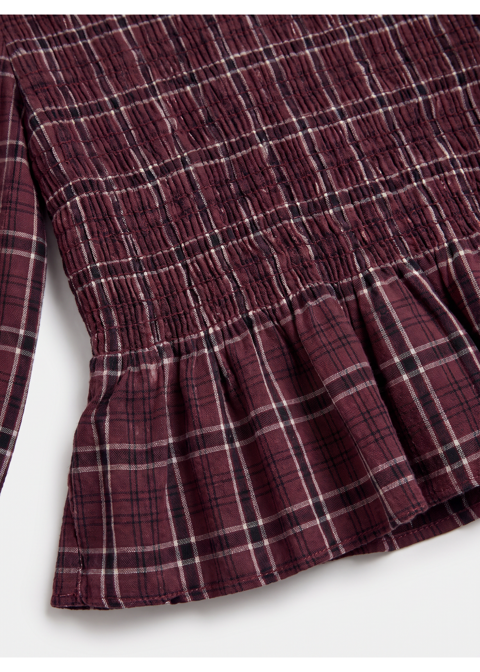 SUPERBUSY SMOCK CHECKS TOP BORDEAUX