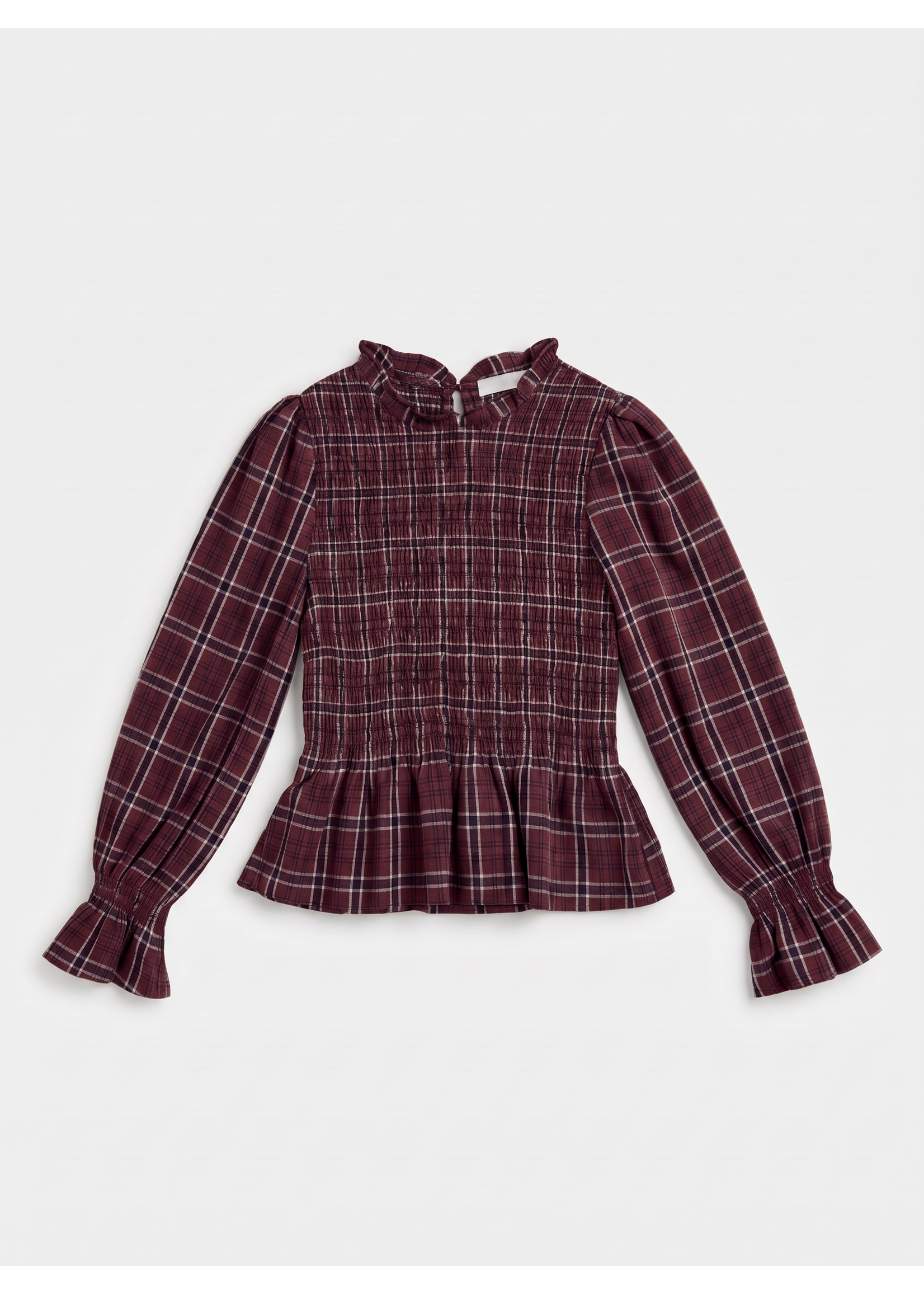 SUPERBUSY SMOCK CHECKS TOP BORDEAUX