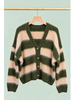 SUPERBUSY GILET MOHAIR NANA OLIVE GREEN