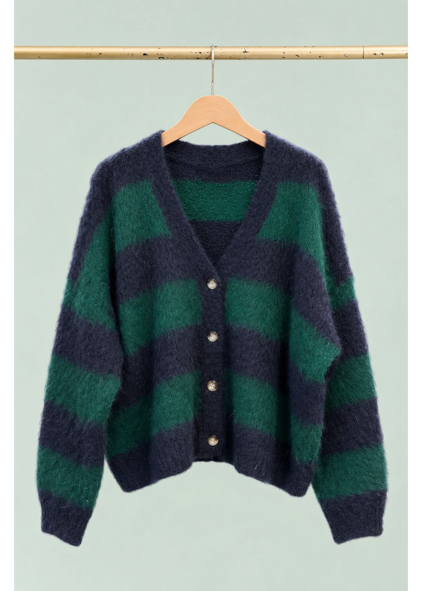 SUPERBUSY GILET MOHAIR NANA MARINE