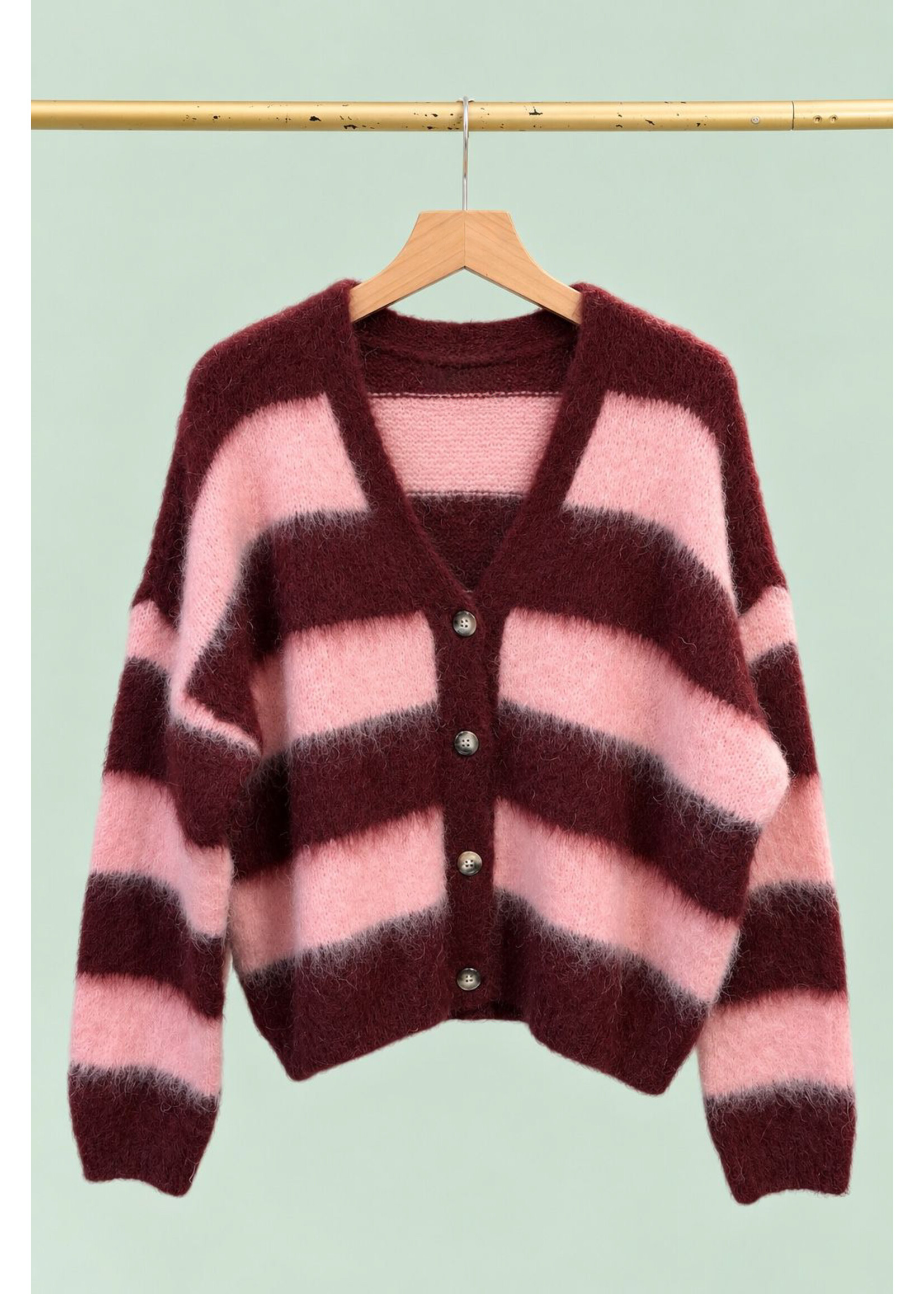 SUPERBUSY GILET MOHAIR NANA BORDEAUX
