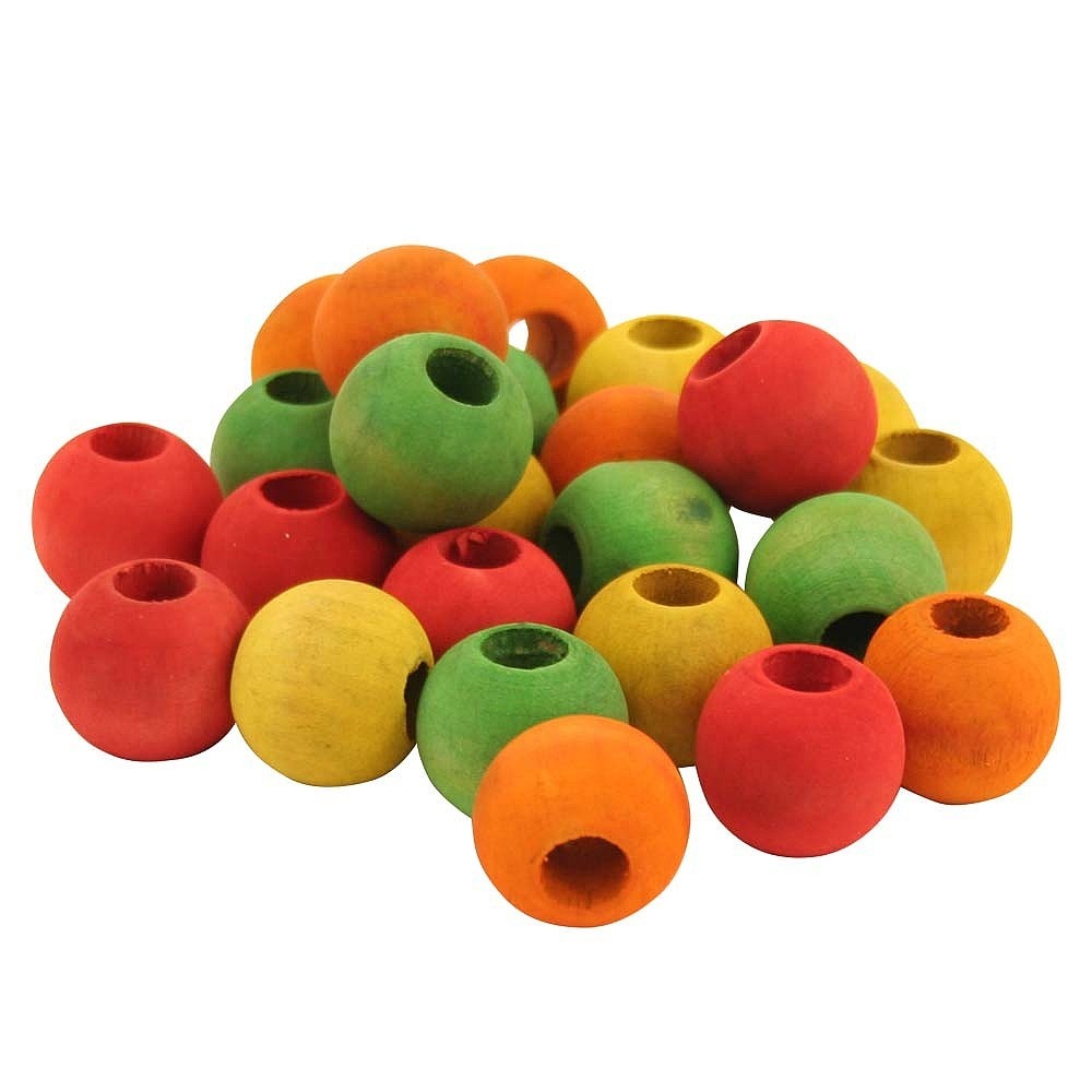 Gekleurde houten kralen 24 stuks
