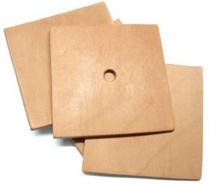 6st Leren vierkanten 10 cm